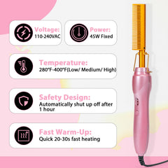 Goiple temperature control panel with adjustable heat for various hair types