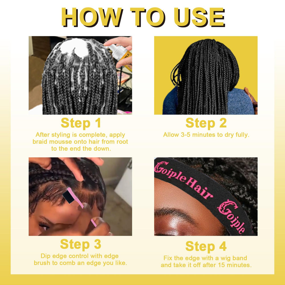 Goiple trenzas brillantes, control de frizz y brillo natural