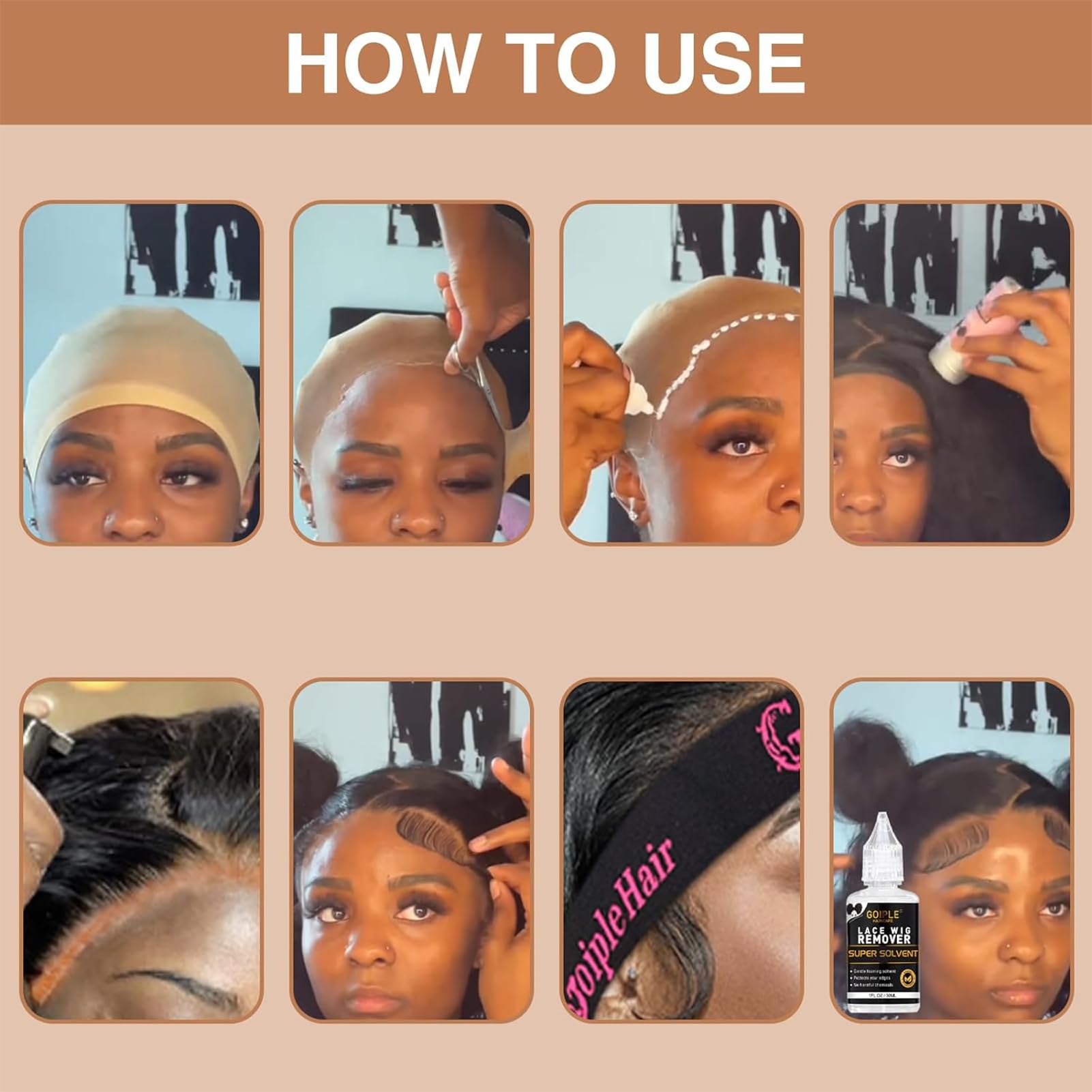 Goiple wig caps pack provides smooth base under wigs