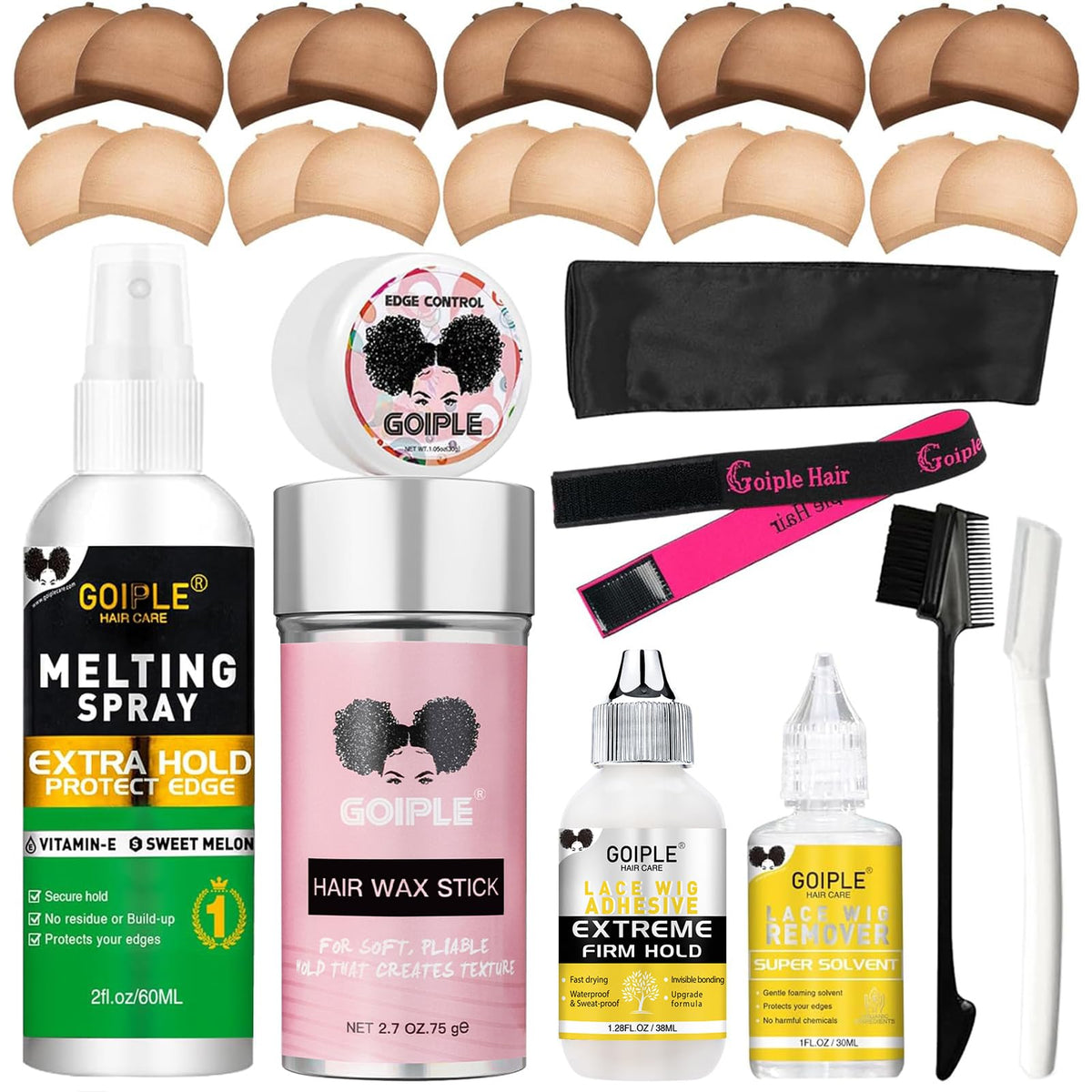Goiple wig glue bottle for invisible bond and natural look