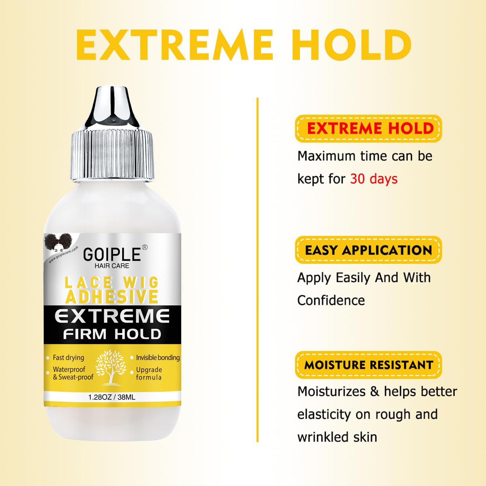 Goiple wig glue remover safely dissolves adhesive residues