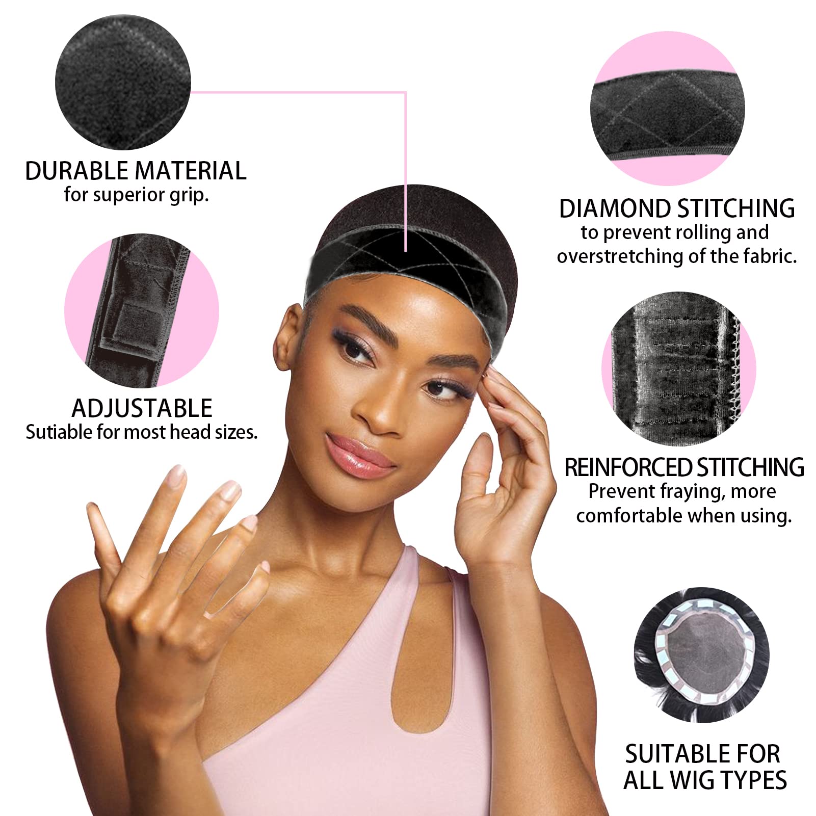 Goiple lace-melting elastic band for smooth, glue-free wig installs