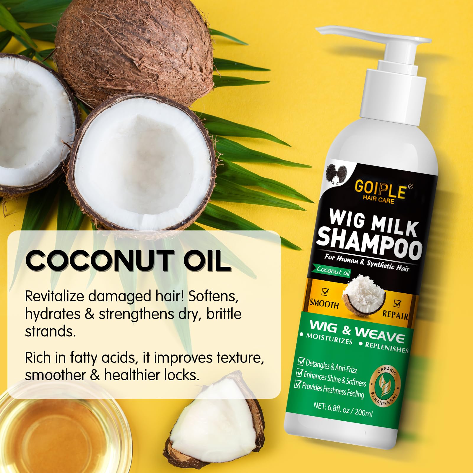 Goiple Wig Milk Spray acondicionante y desenredante para pelucas sintéticas.