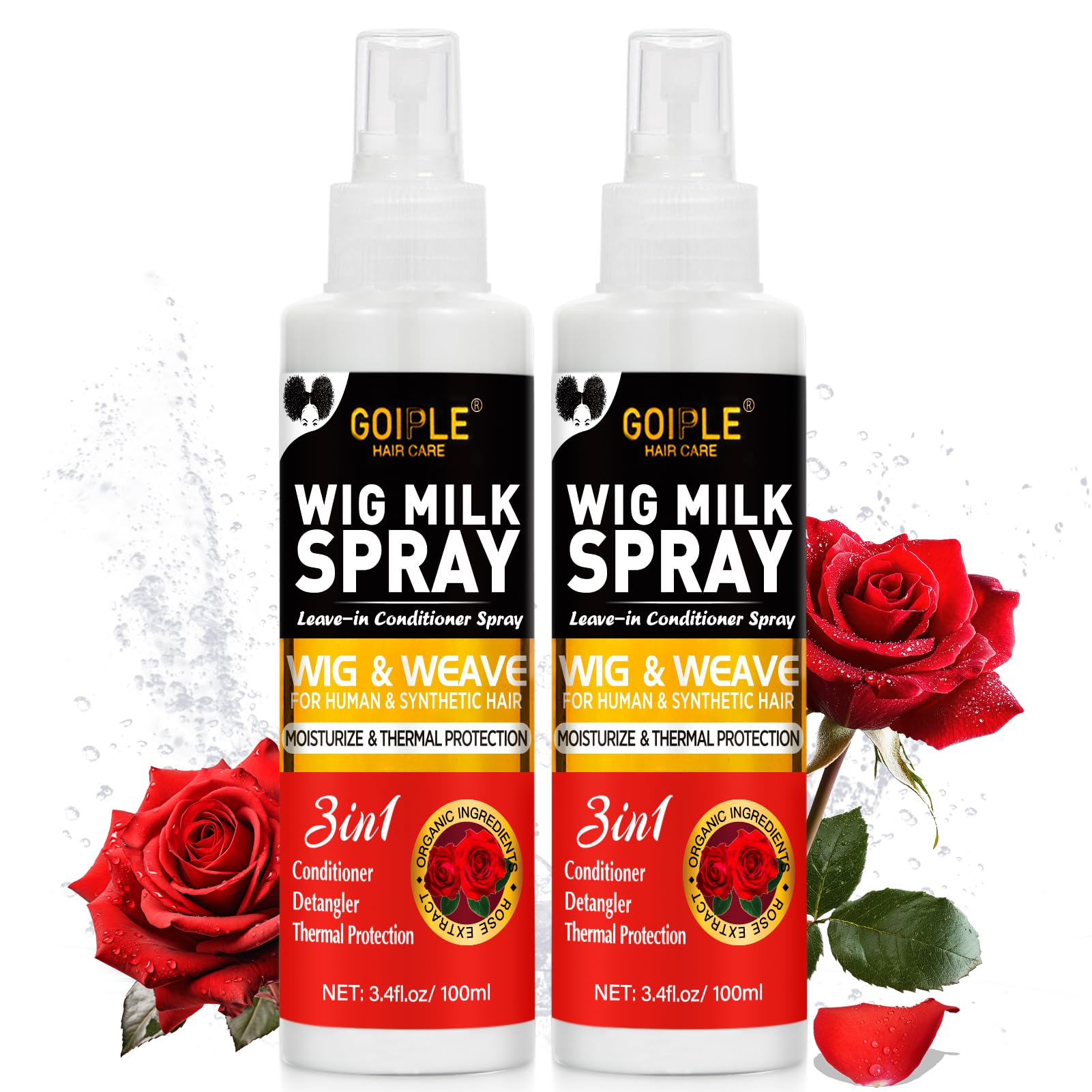 Goiple Wig Milk Spray: aplicación rápida para cabello sintético, facilita peinar sin enjuague