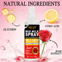 Goiple Wig Milk Spray: protección térmica para peinado, ayuda a evitar daños por calor