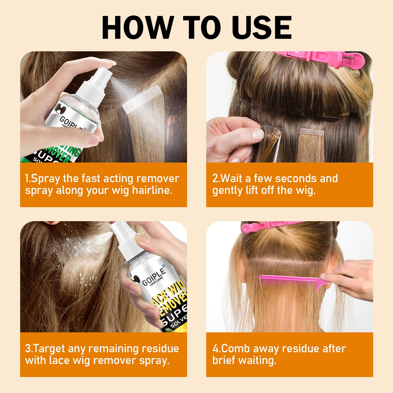 Goiple Wig Removal System kit for home salon quality