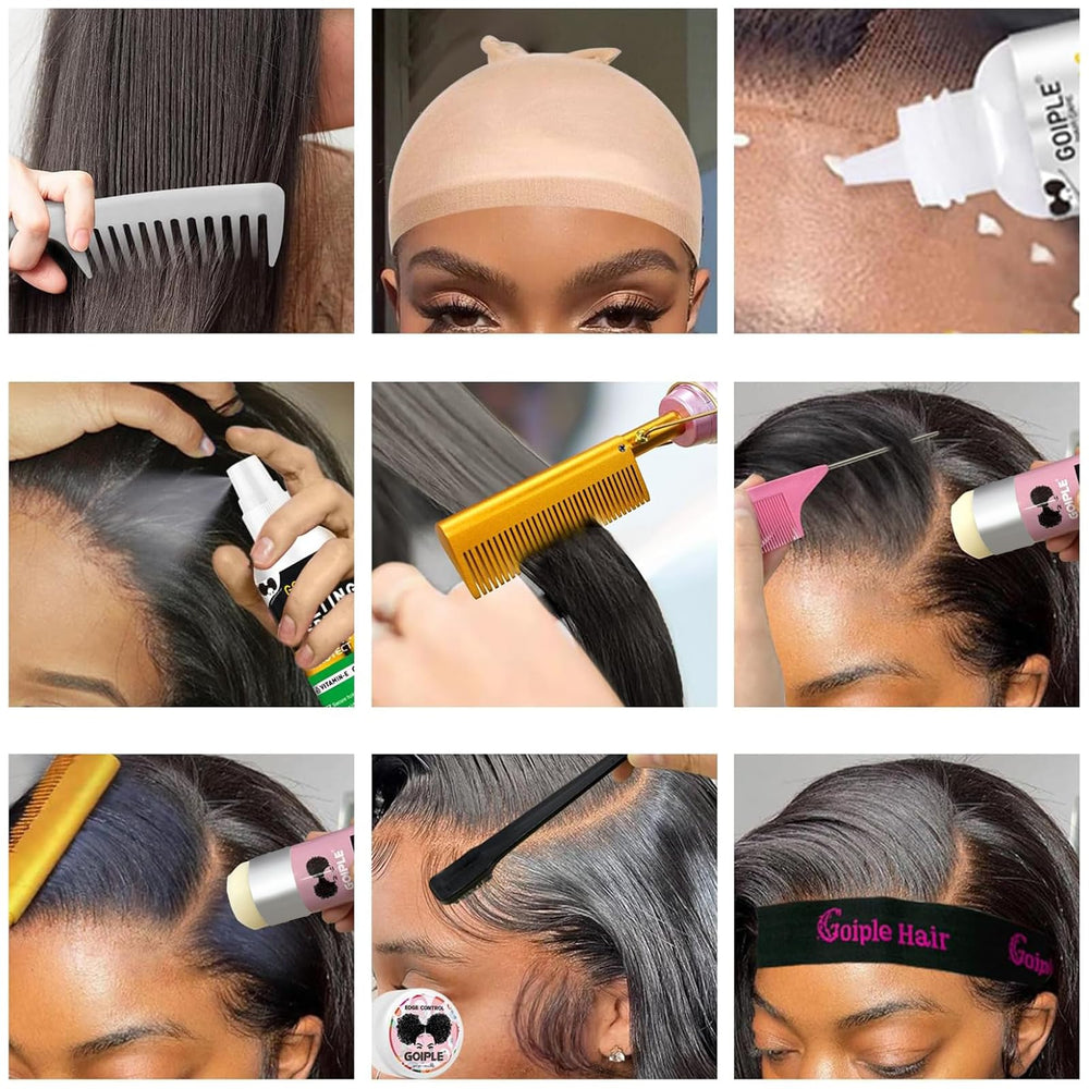 Goiple wig straightening result showing smooth fibers and natural sheen