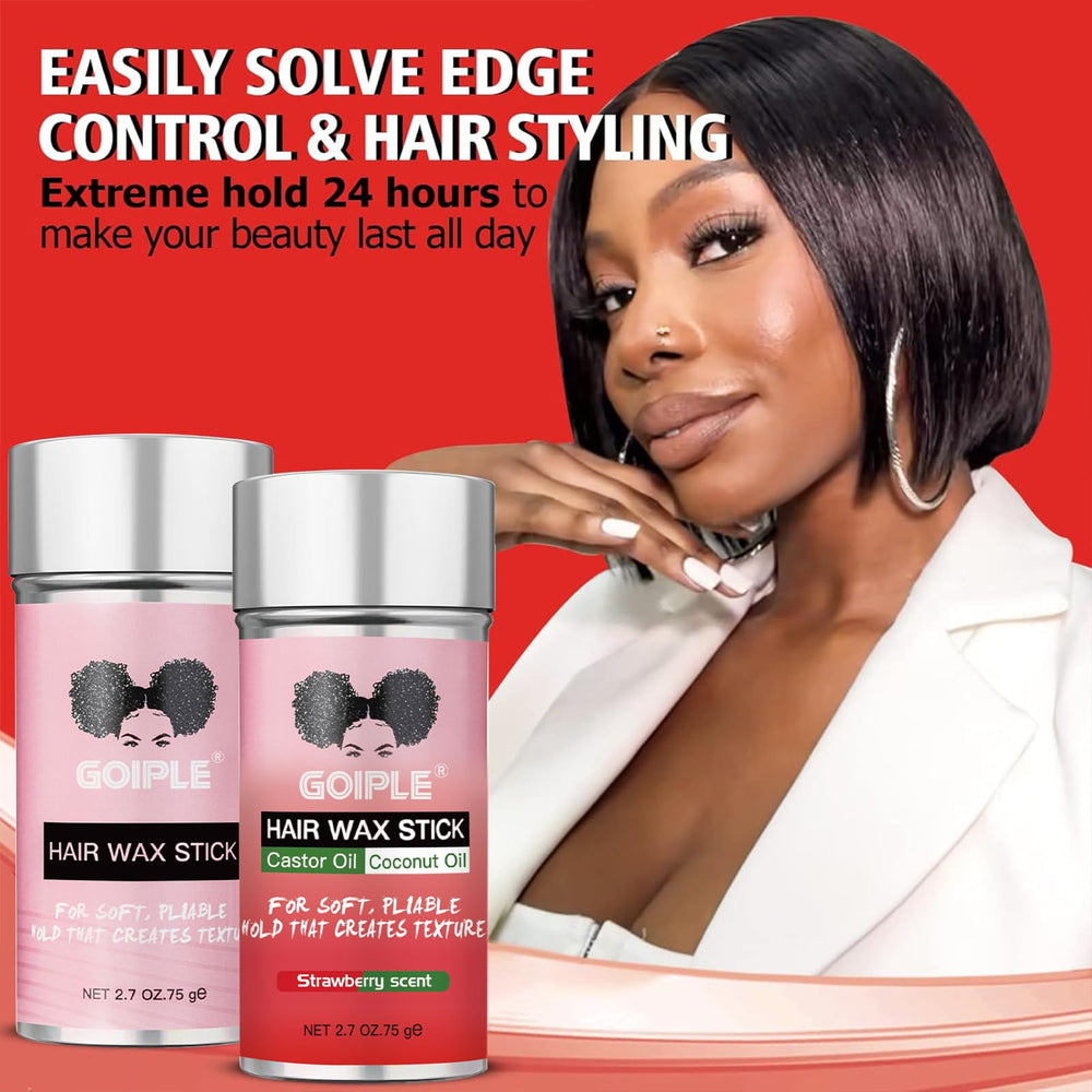 Goiple wig styling with pomade stick for edge control and secure finish