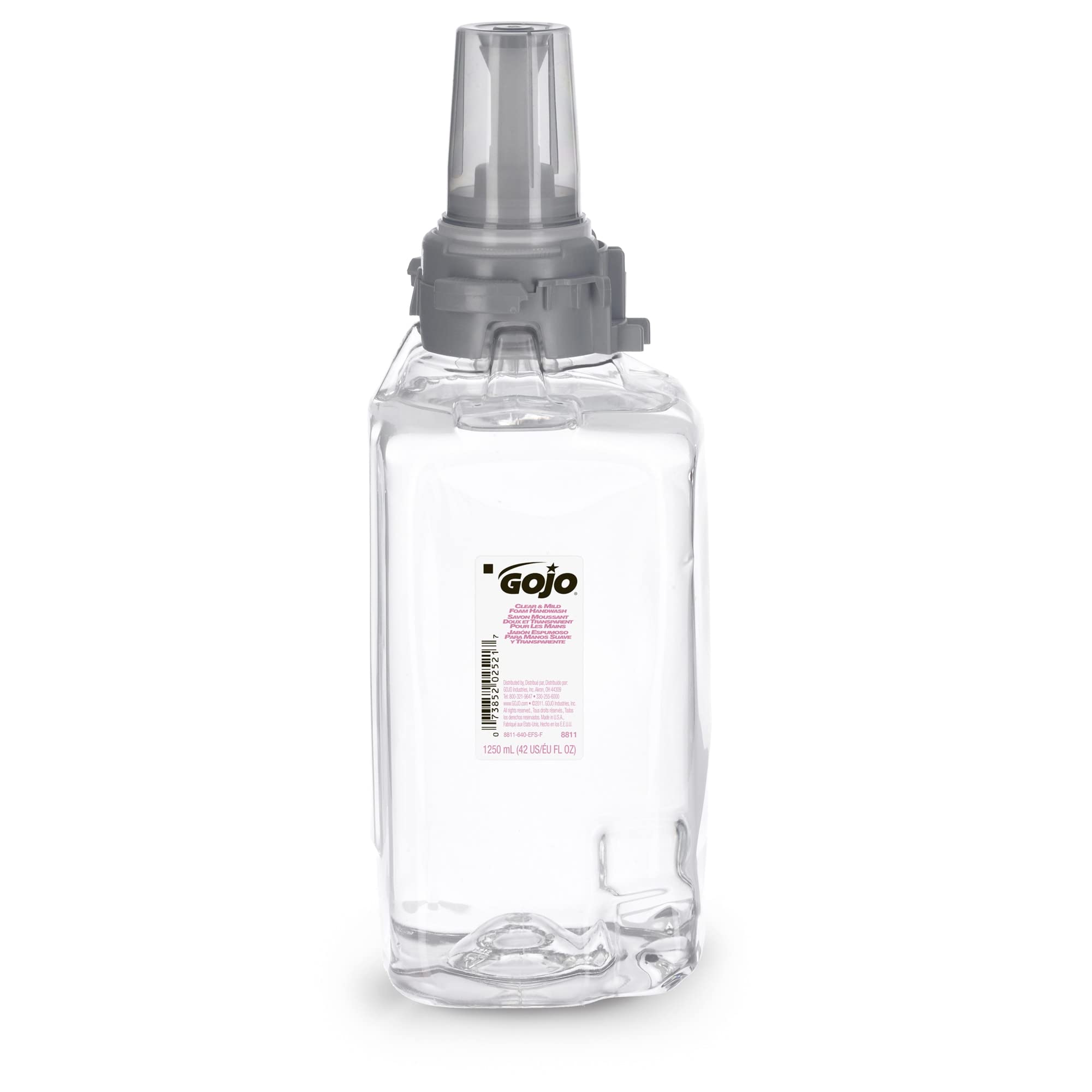 GOJO ADX-12 refill being inserted into dispenser reduces countertop clutter
