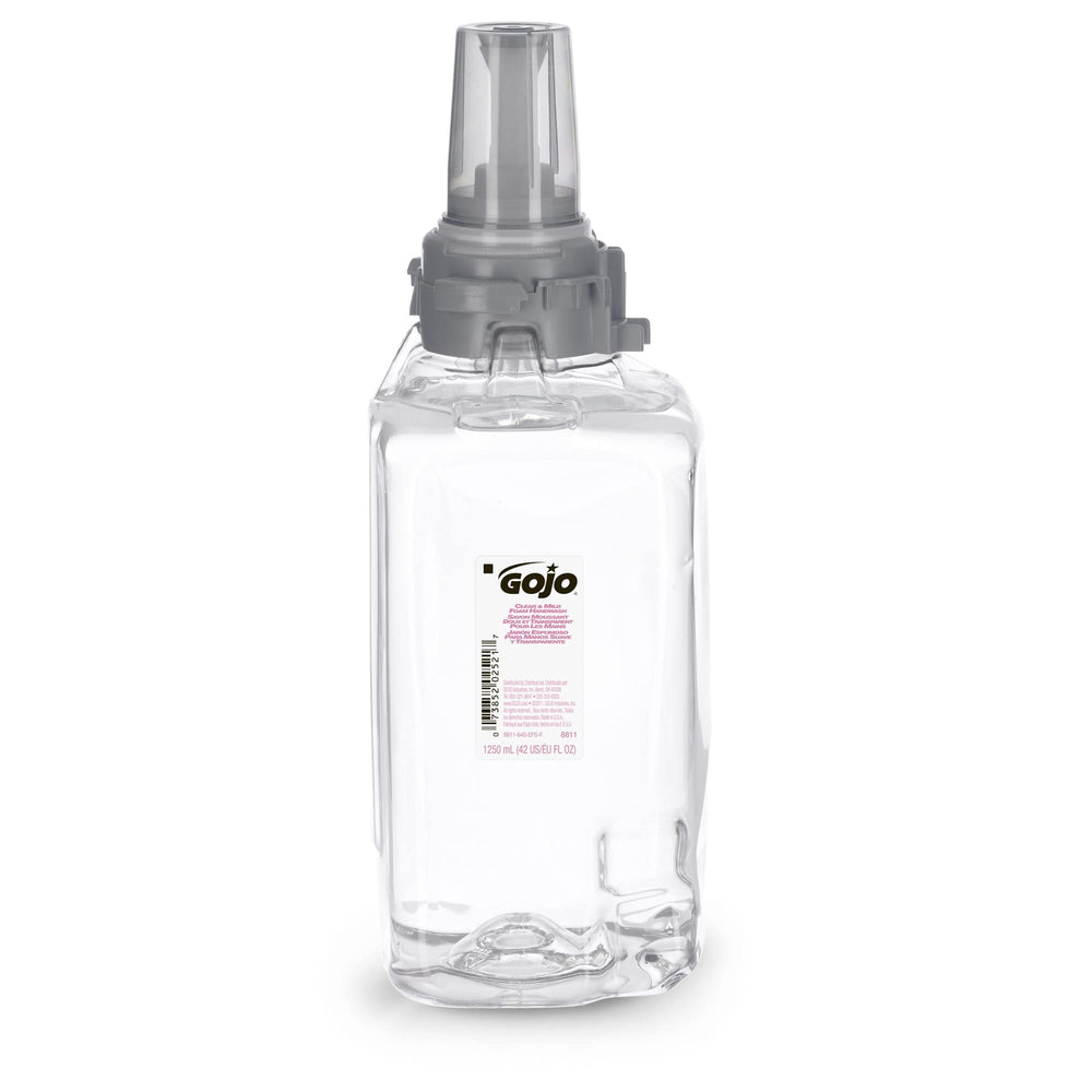 GOJO ADX-12 refill being inserted into dispenser reduces countertop clutter