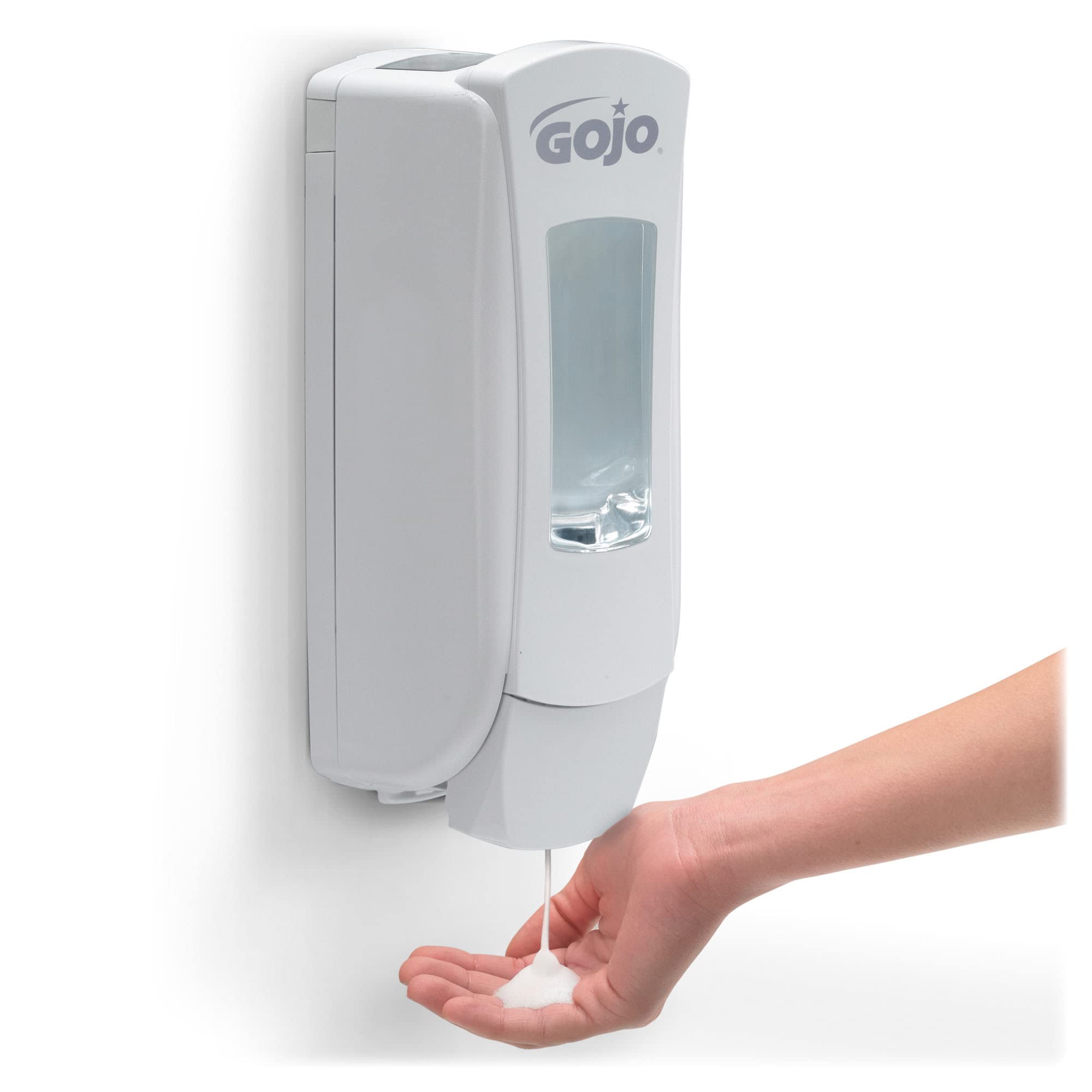 GOJO ADX-12 wall-mounted dispenser setup with compatible refills