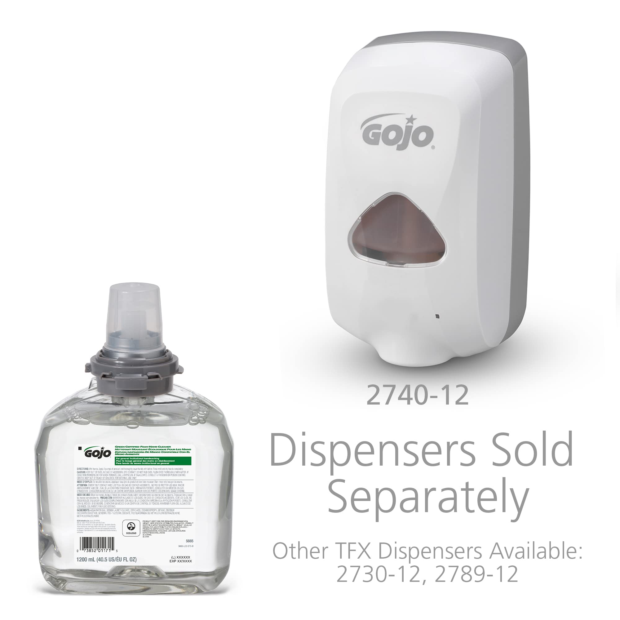 Close-up of GOJO fragrance-free foam hand cleaner showing luxurious foam texture