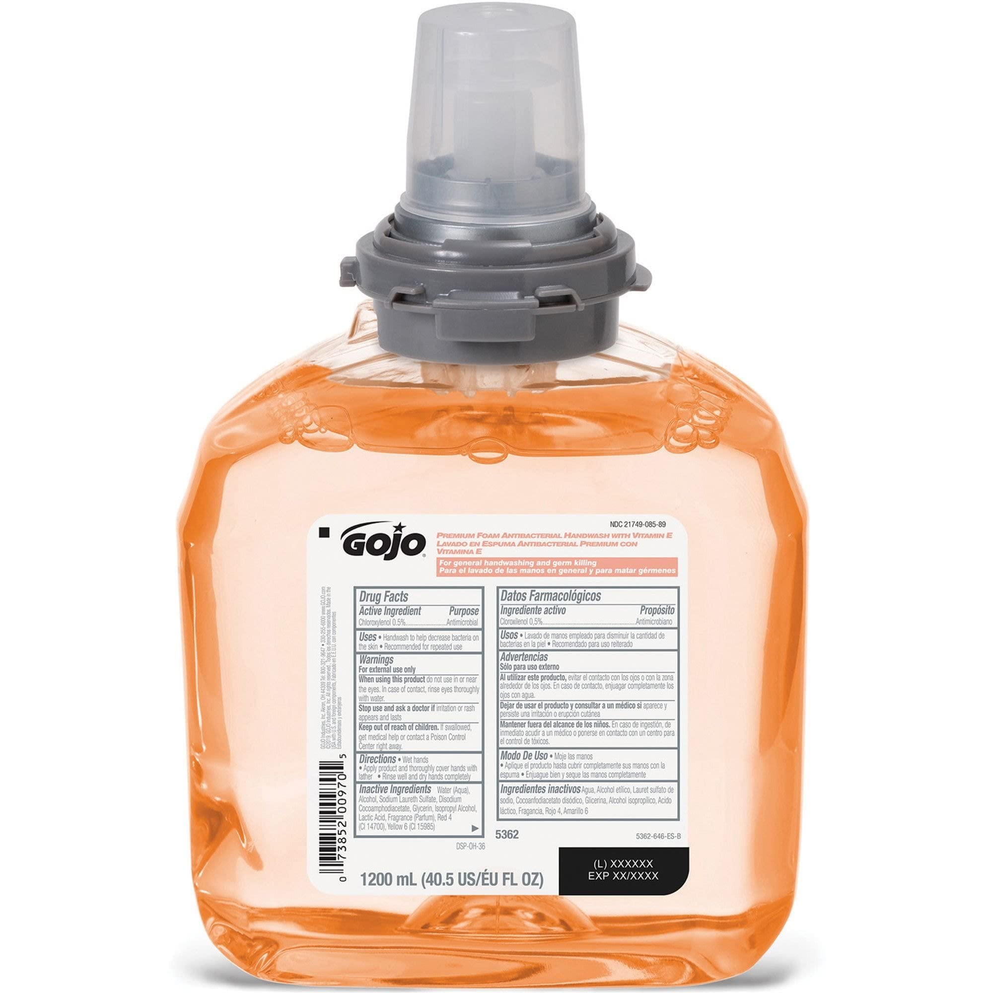 Gojo TFX two-pack 1200 mL refills for high-traffic facilities.