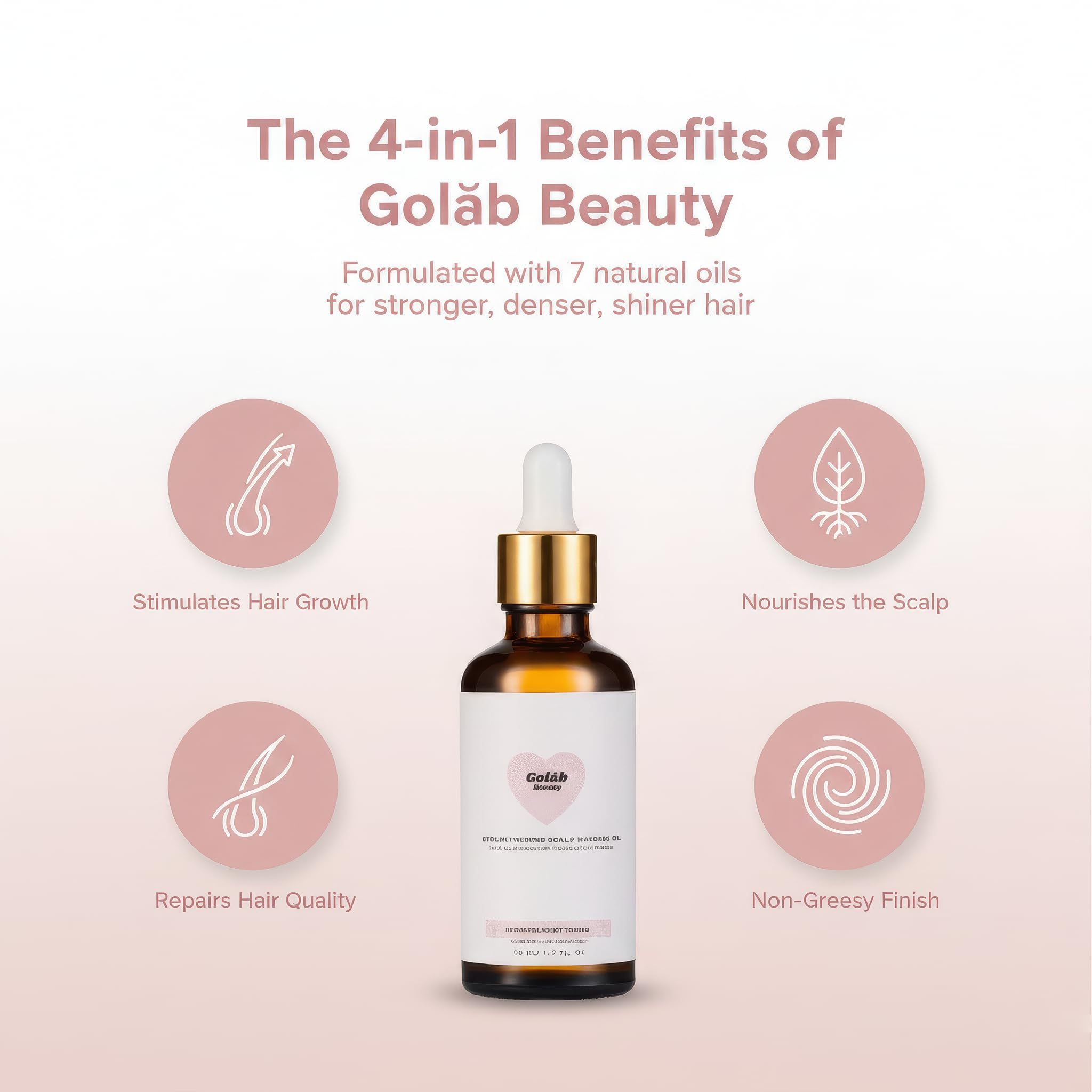 After use, Golab Beauty rosemary scalp treatment lends a shinier, fuller look.