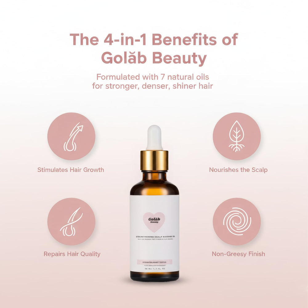 After use, Golab Beauty rosemary scalp treatment lends a shinier, fuller look.