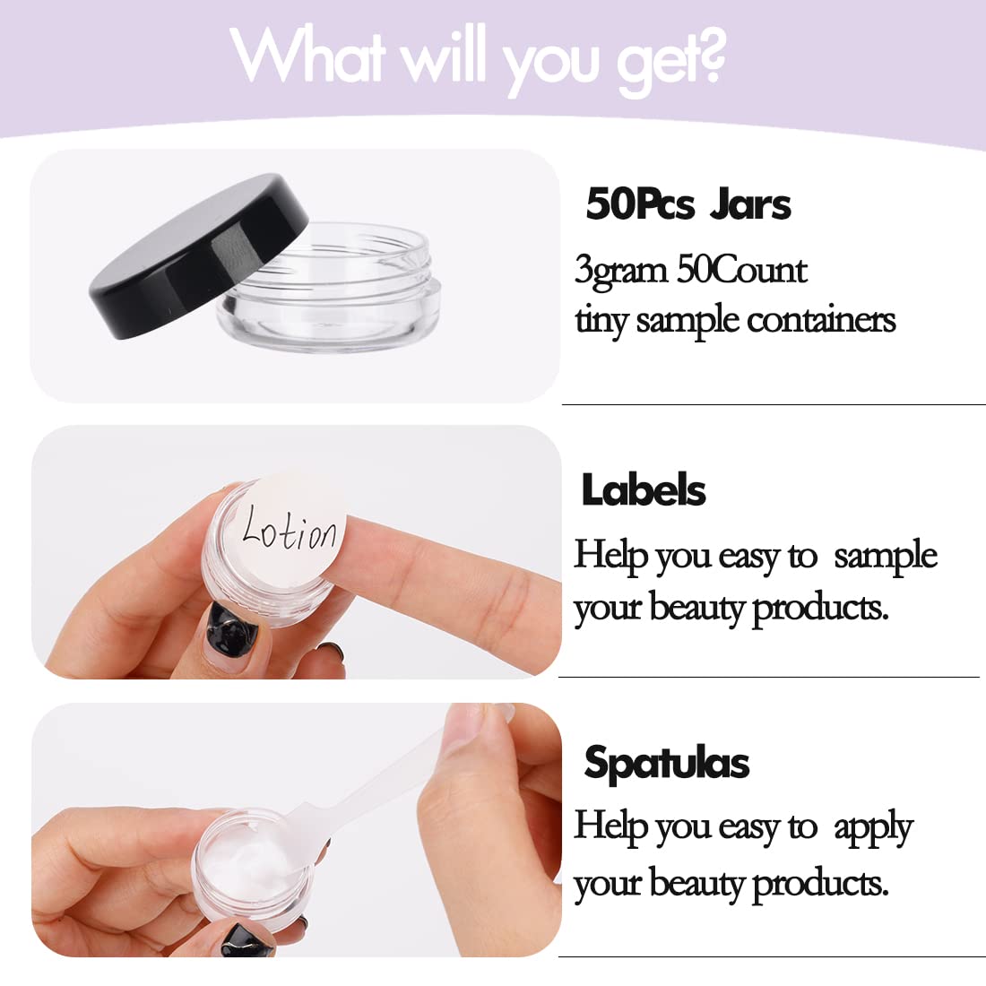 GOLACKY 50-piece set includes lids and labels for quick organization.