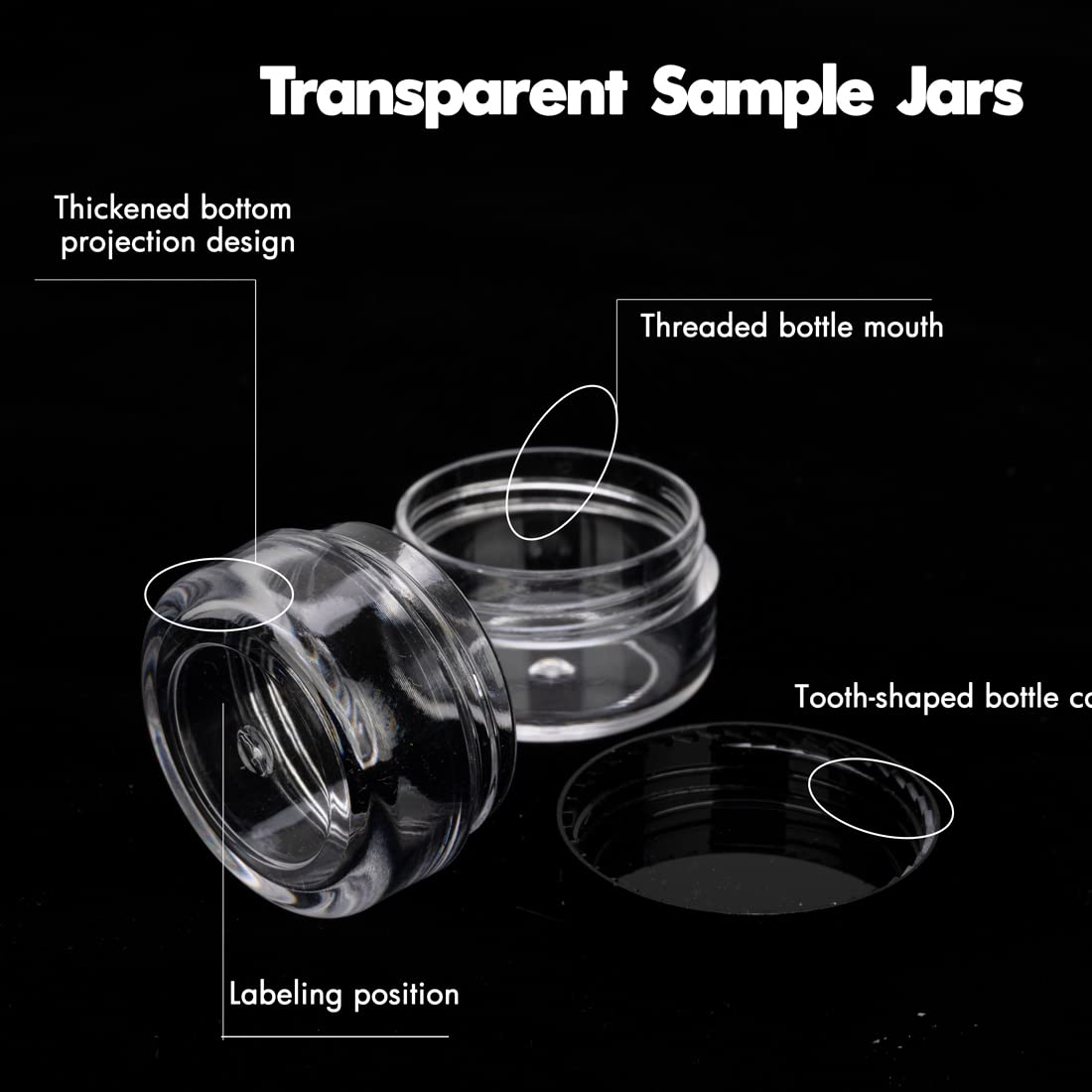 GOLACKY transparent mini jar shows contents clearly with a premium feel.