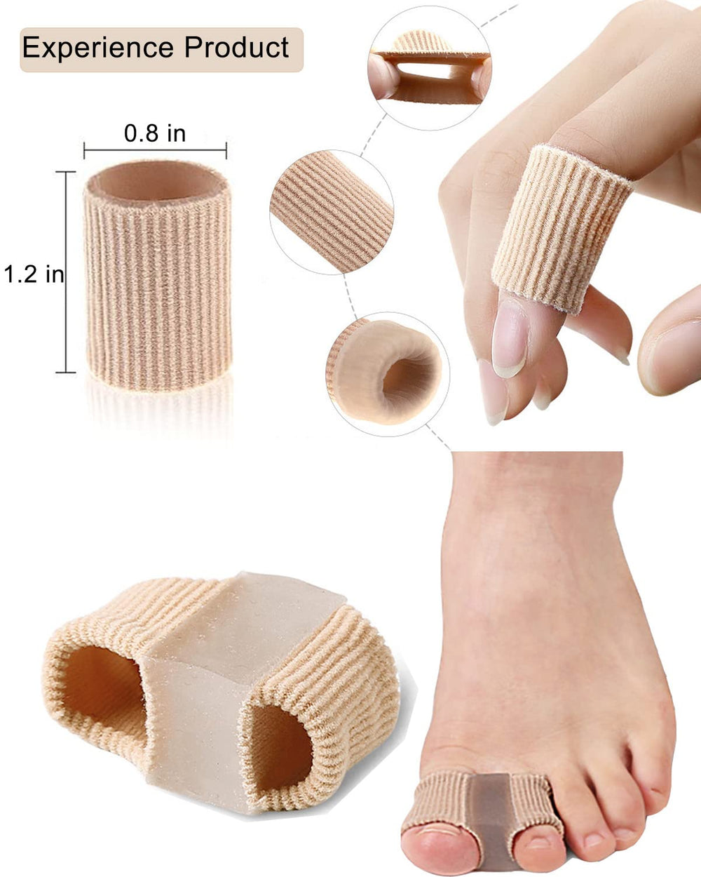 Golbylicc bunion separators worn inside a shoe for gentle toe realignment.