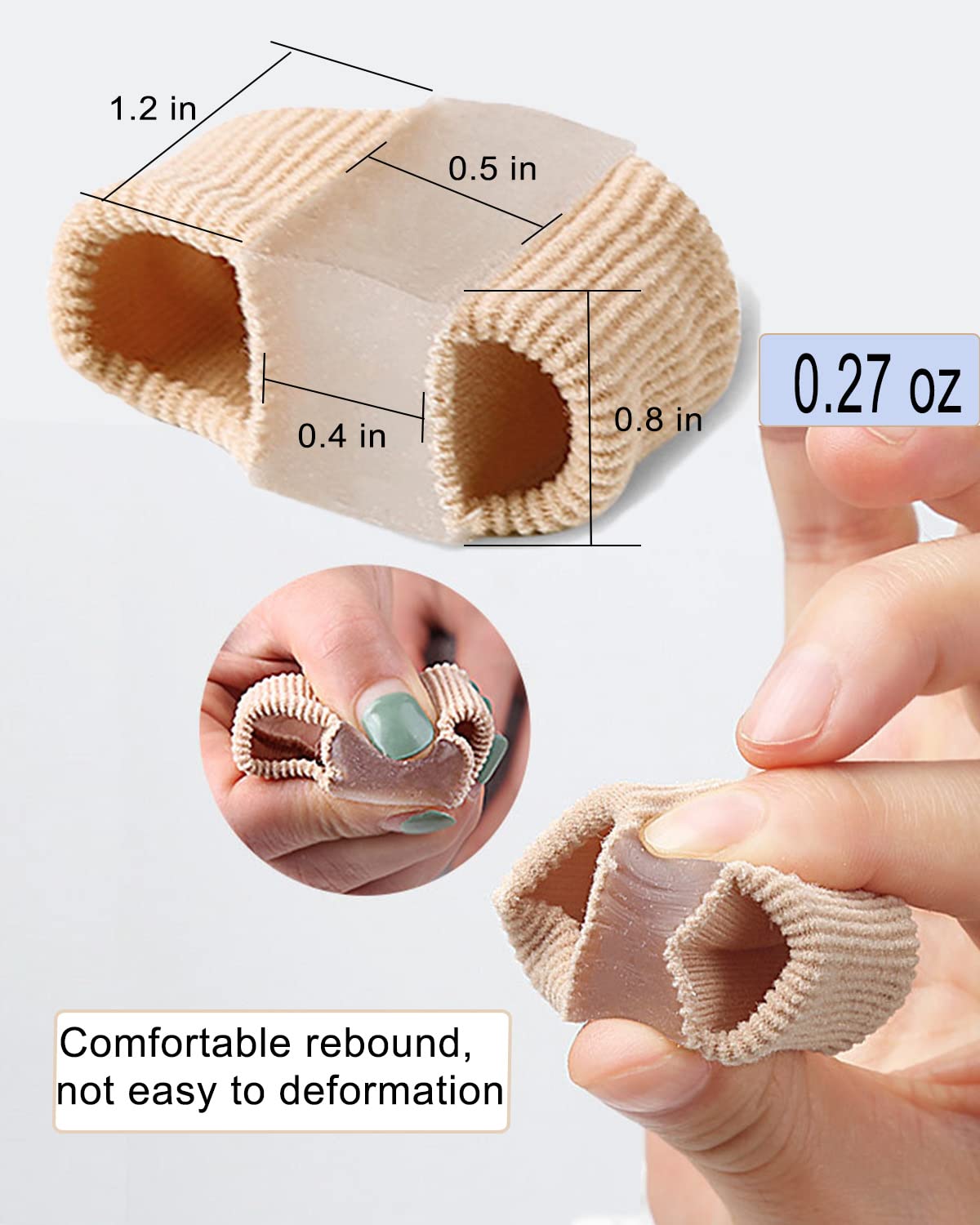 Golbylicc bunion toe separators two loops aiding secure wear and effective separation.