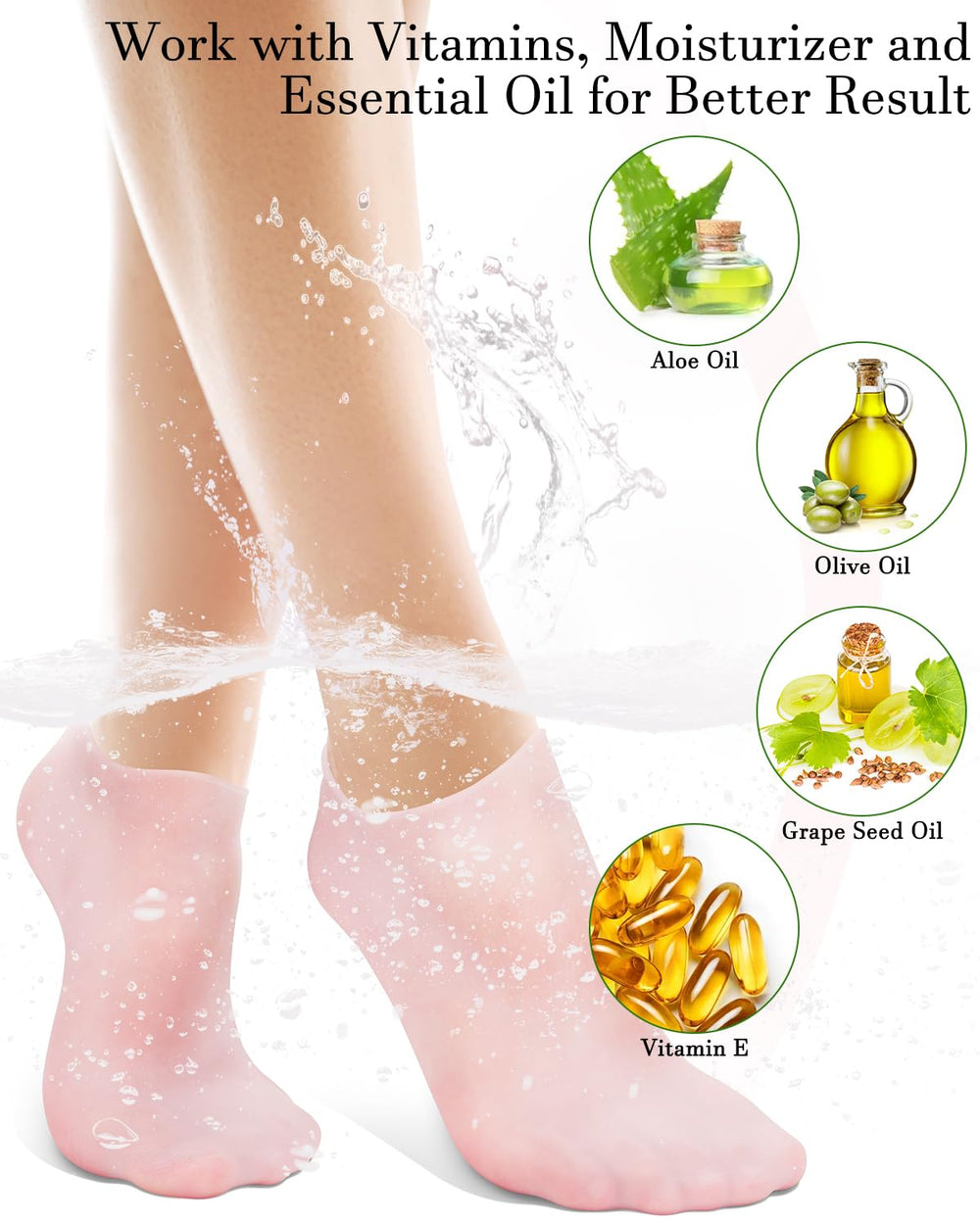 Golbylicc Calcetines Silicona Antideslizante: sujeción estable durante el cuidado de pies.
