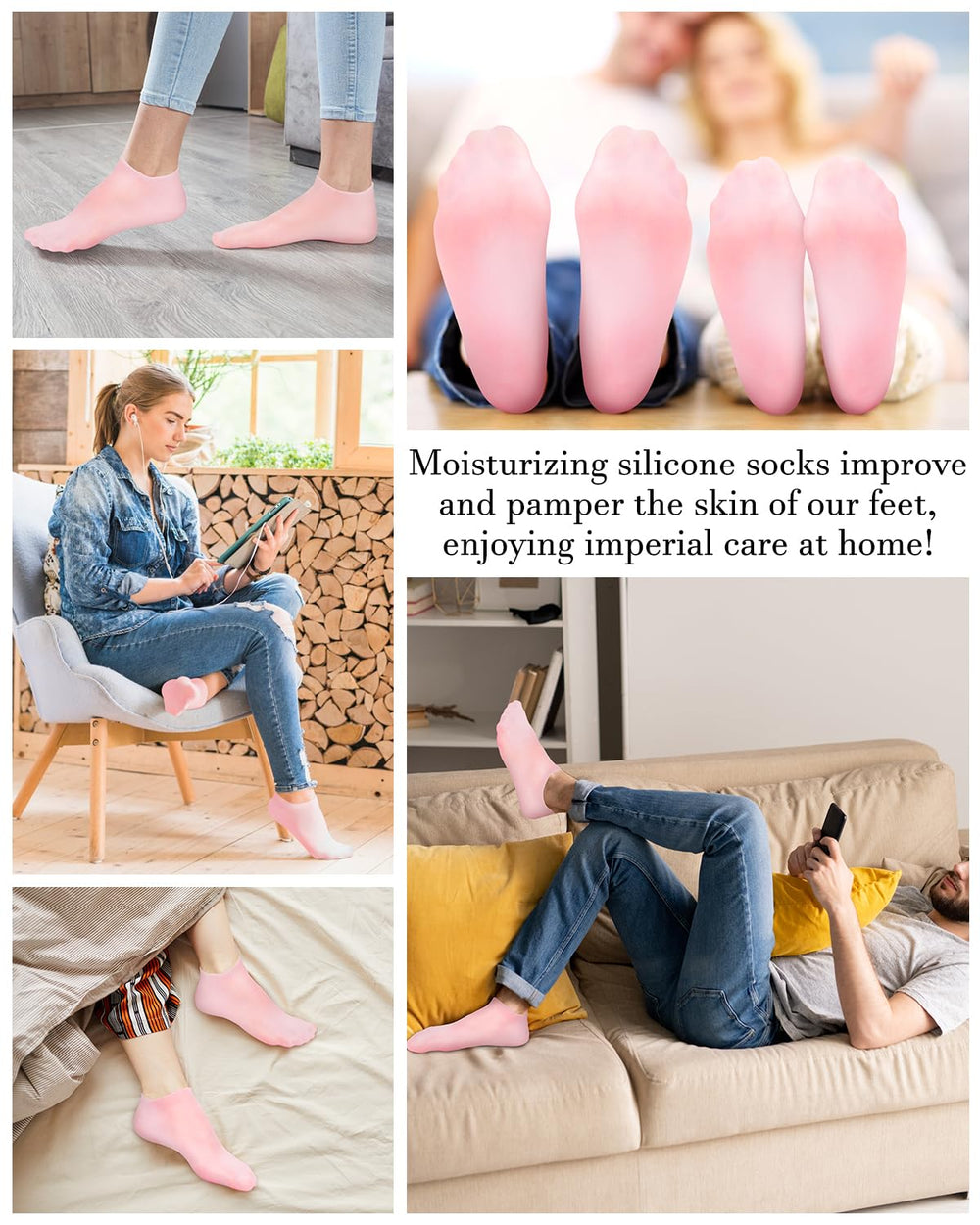 Golbylicc Calcetines Silicona Pies Suaves: piel más suave tras cada uso.