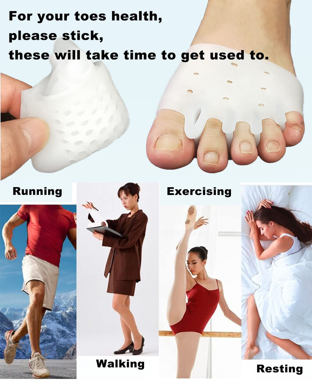 Golbylicc foot-pain-relief-pad cushions the front foot during activity.