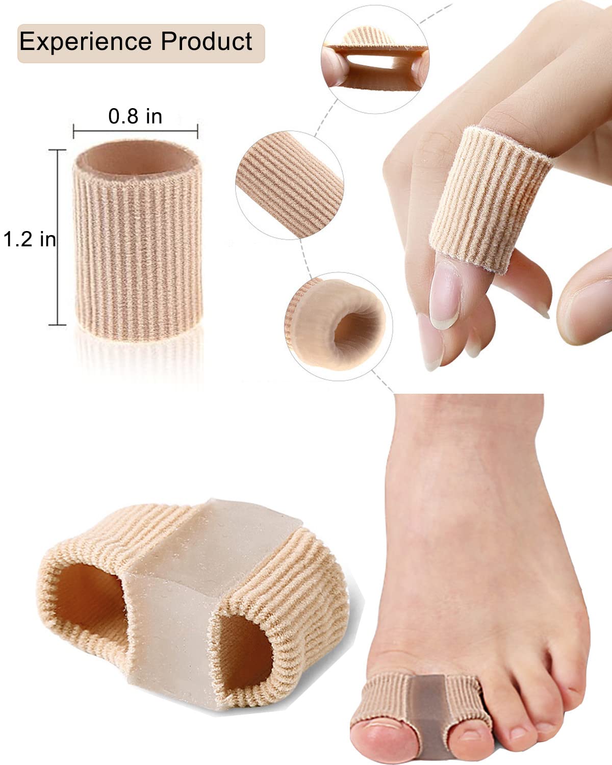 Golbylicc non-slip toe tube rings providing secure toe wrap.
