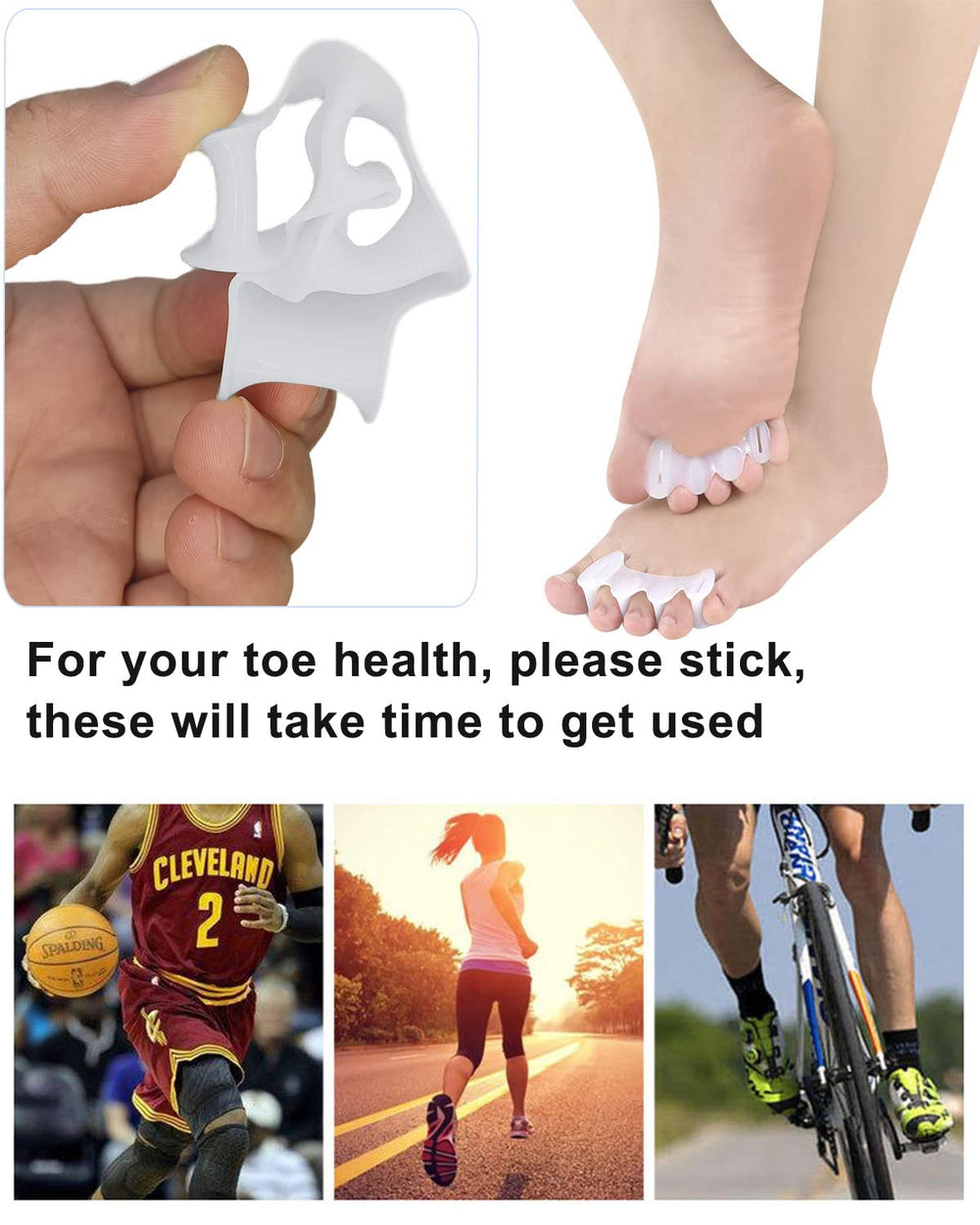 Golbylicc toe spacers supporting comfortable walking and pressure relief