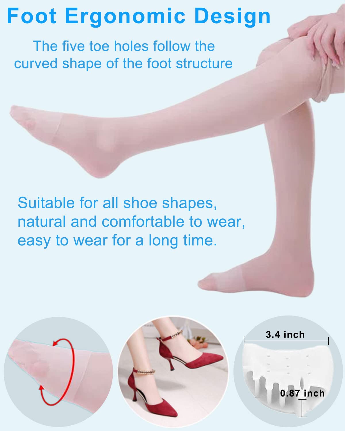 Golbylicc toe-separation ergonomic-design keeps toes breathable and comfortable all day.