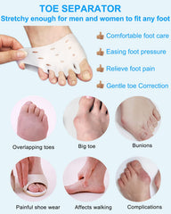 Golbylicc toe-spacers forefoot-pads separate toes to reduce friction during walking.