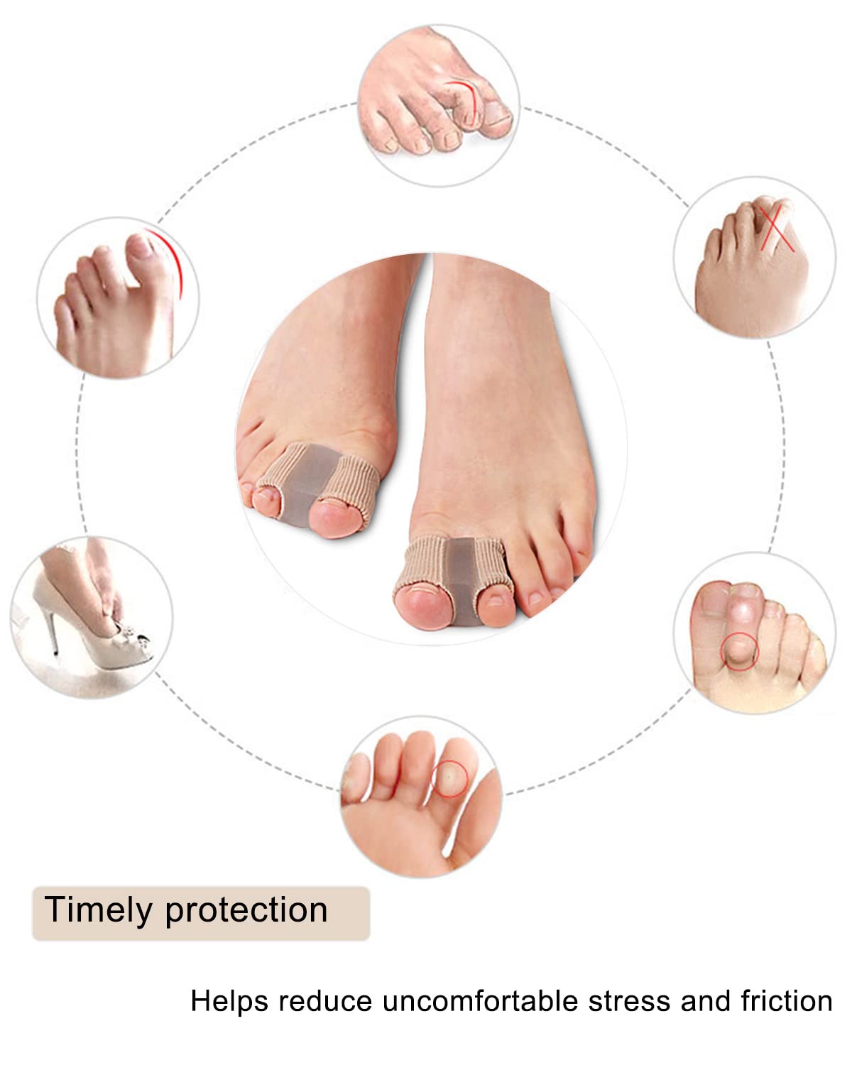 Golbylicc toe spacers with secure wrap prevent slipping during daily activities.