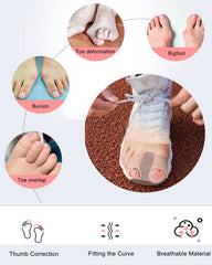 Golbylicc toe spacers on toe demonstrating secure fit and reduced rubbing.