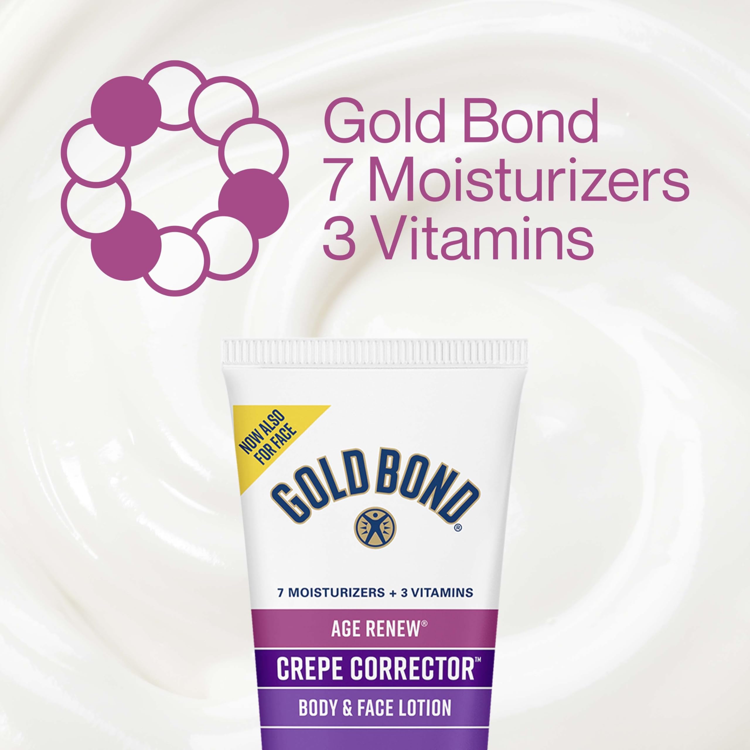 Absorción rápida tras aplicar Gold Bond Age Renew Crepe Corrector