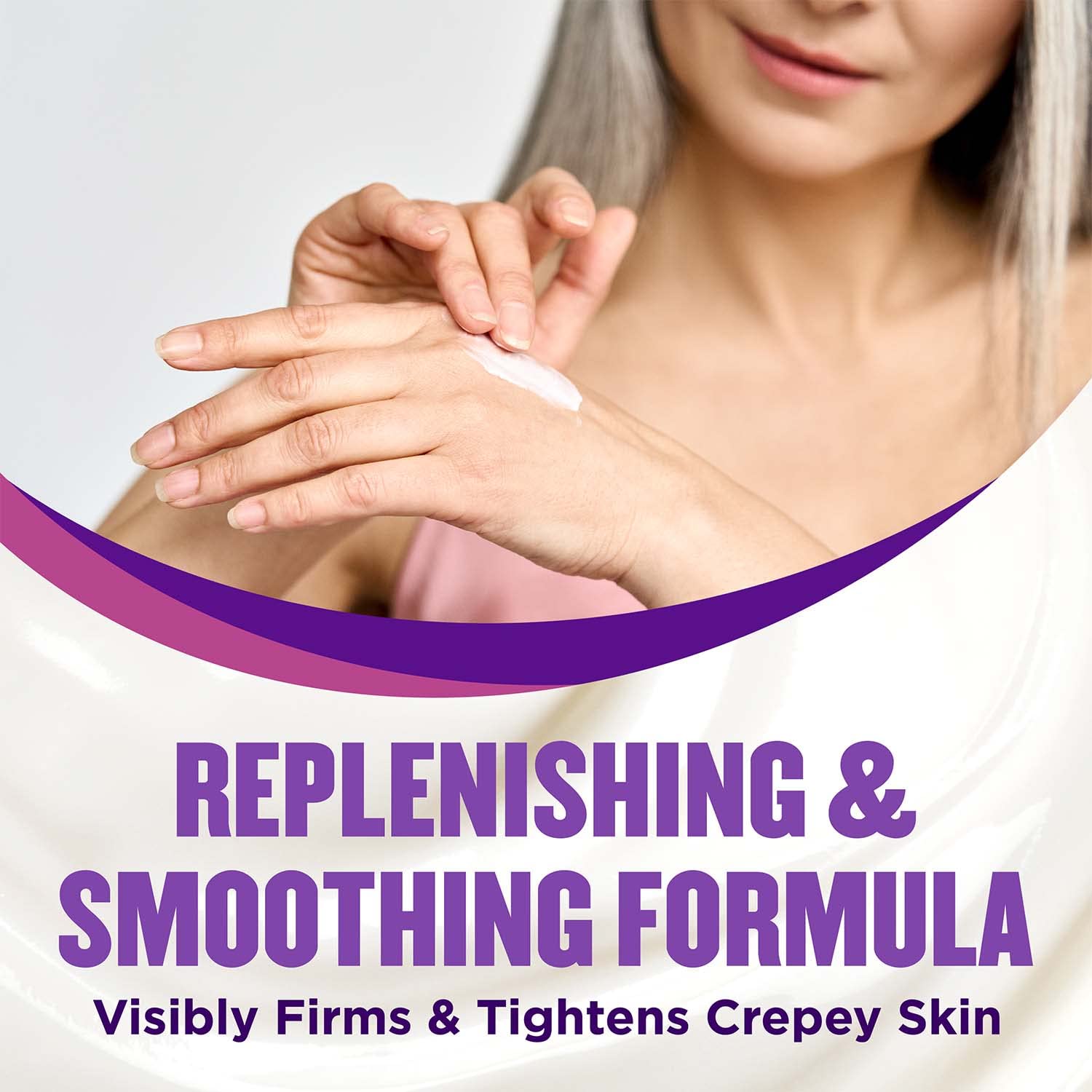 Gold Bond Crepe Corrector Hand Cream delivers 24 hour hydration.