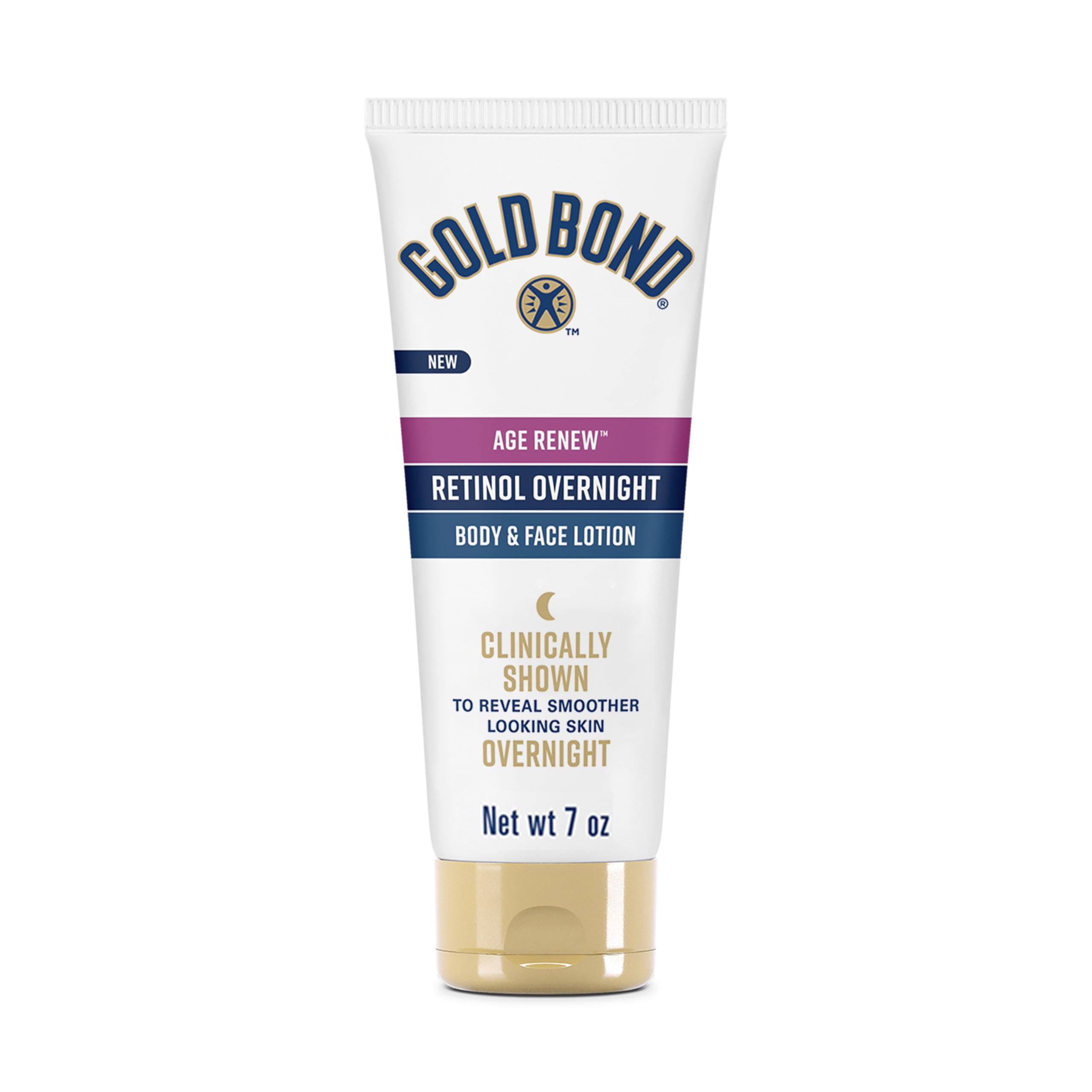 Gold Bond Age Renew Retinol Overnight, bote con bomba para uso nocturno cómodo