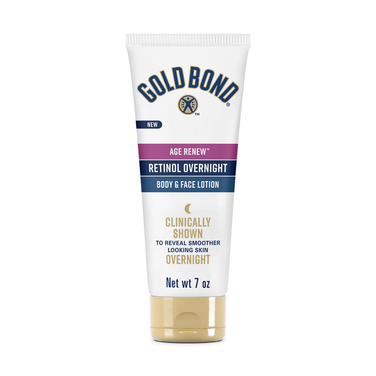 Gold Bond Age Renew Retinol Overnight, bote con bomba para uso nocturno cómodo