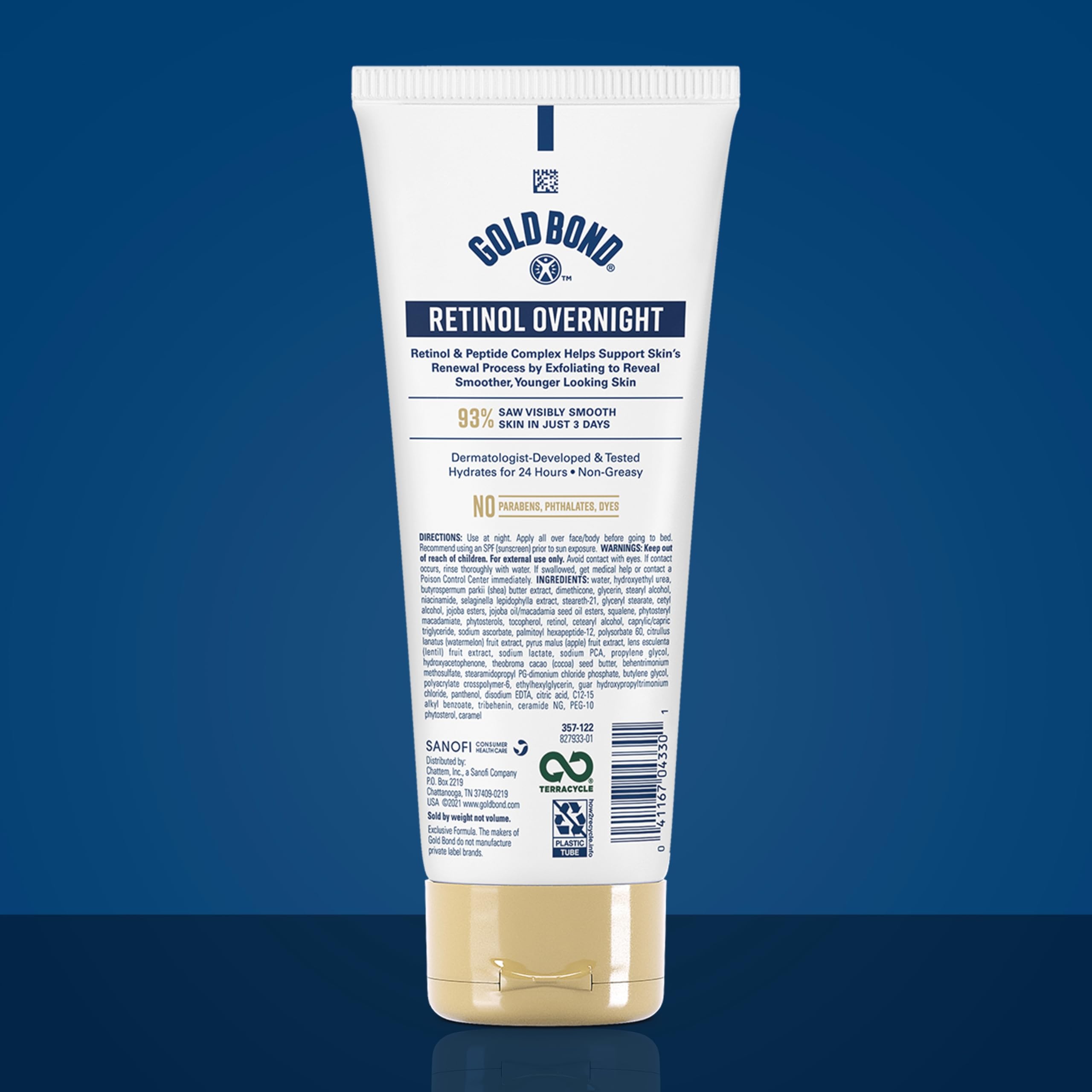 Gold Bond Age Renew Retinol Overnight, crema rostro con textura suave para piel madura