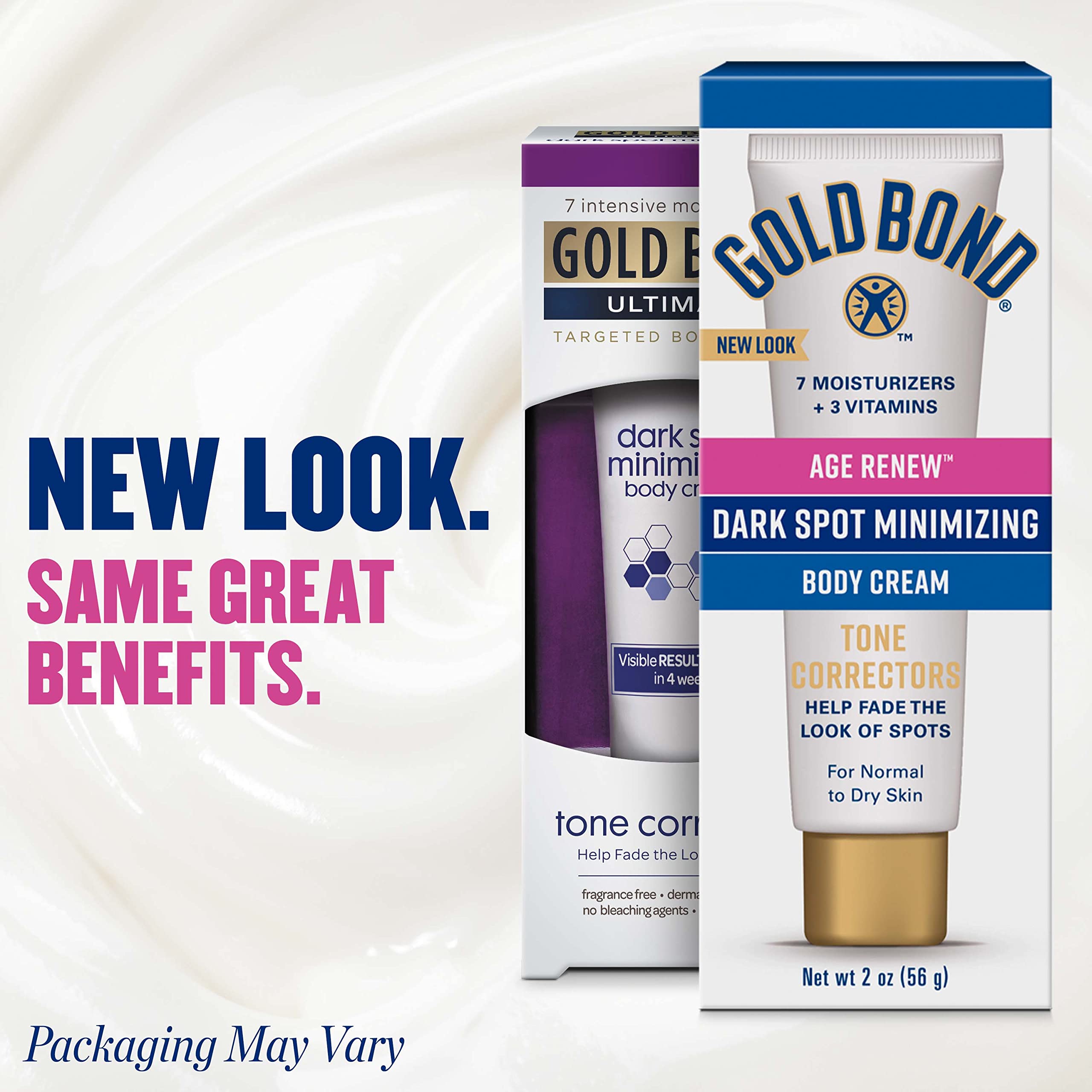 Textura cremosa de Gold Bond Age Renew para una aplicación suave