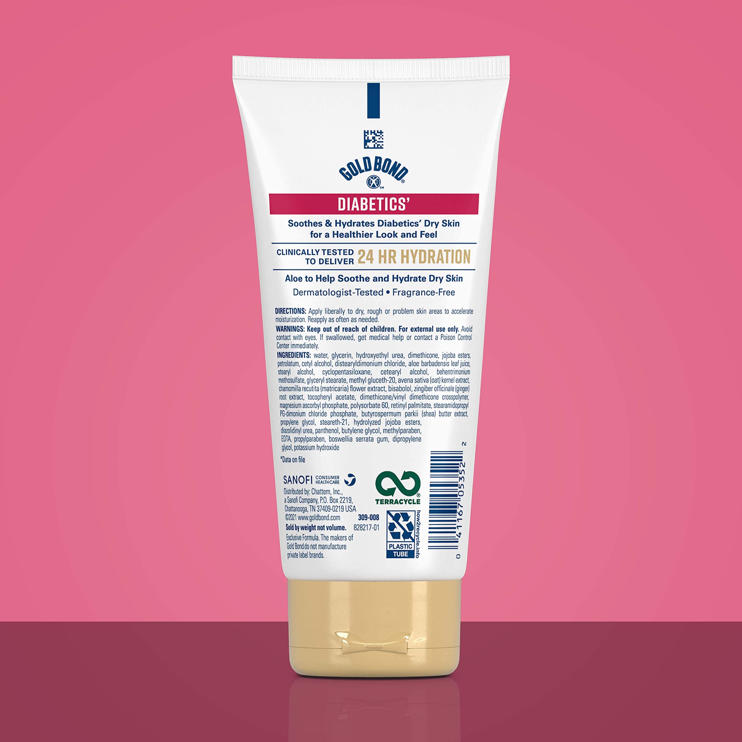 Gold Bond Diabetic Lotion application on arm highlighting non-greasy coverage