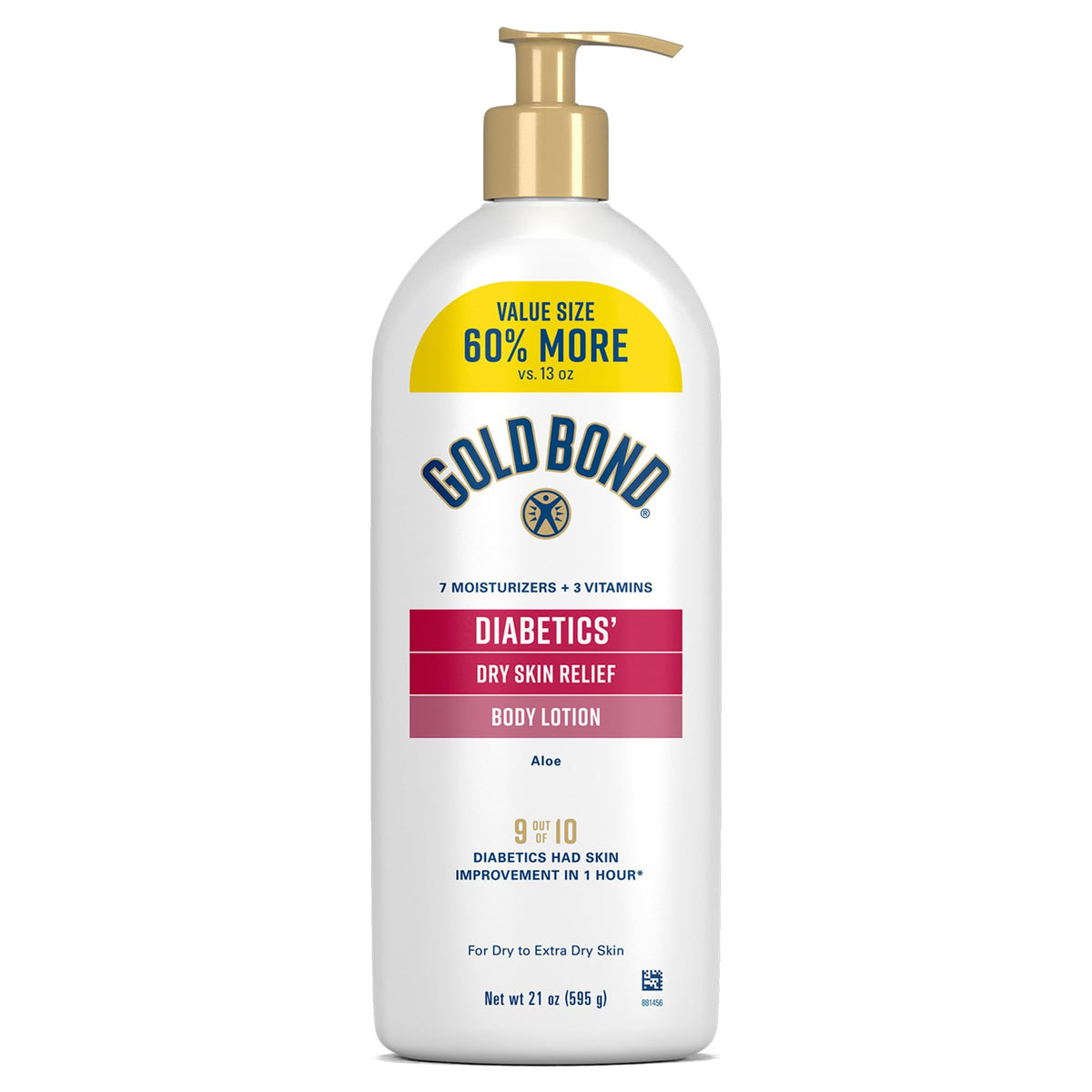 Gold Bond Diabetic Lotion, bote de 21 oz, hidratación diaria para piel seca.