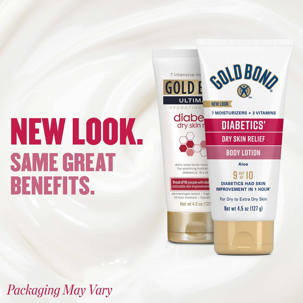 Gold Bond Diabetic Lotion texture close-up showing smooth hydration