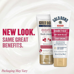 Gold Bond Diabetics' Foot Cream tube closeup showing fragrance-free formula