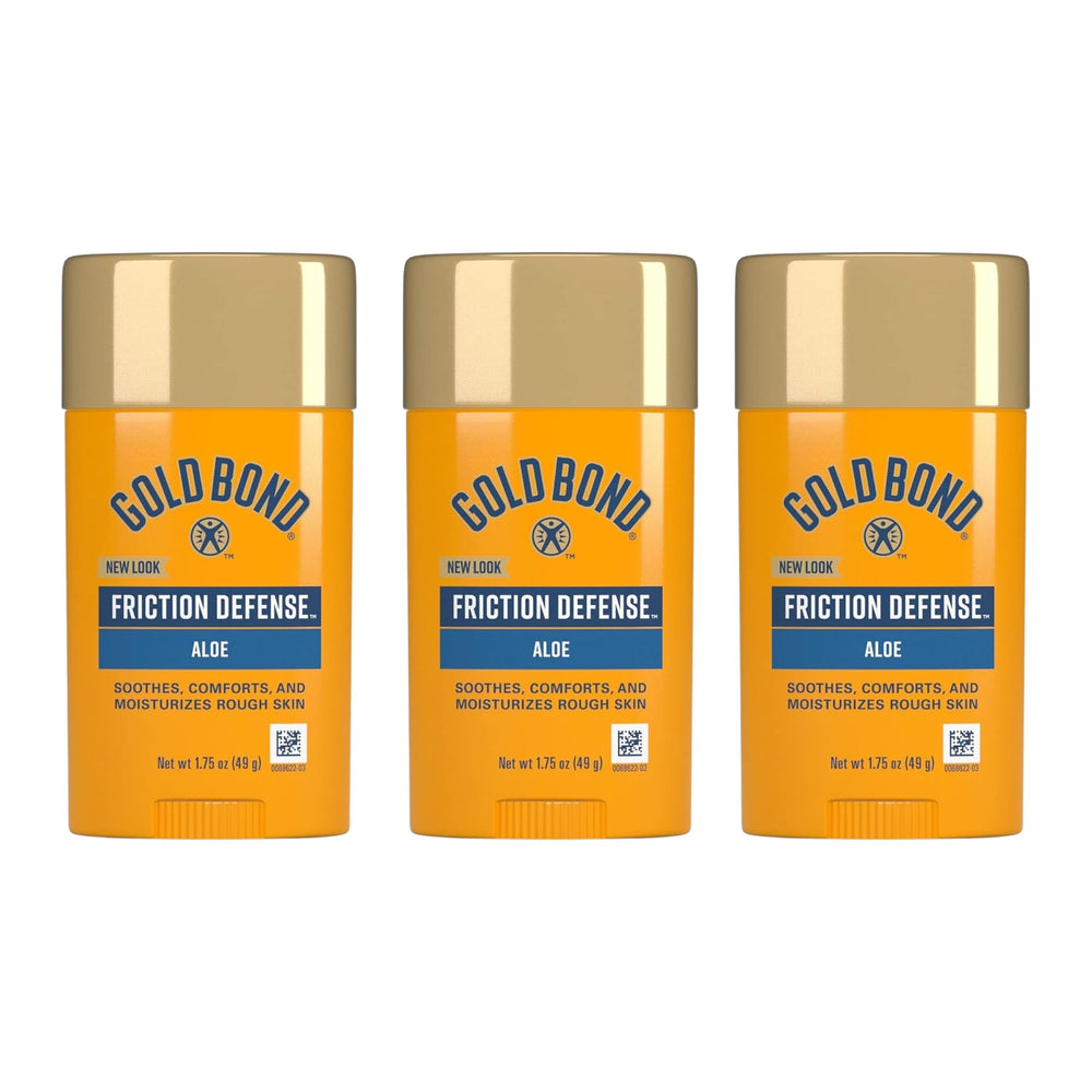 Gold Bond Friction Defense Stick in use for soothing, non-greasy protection.