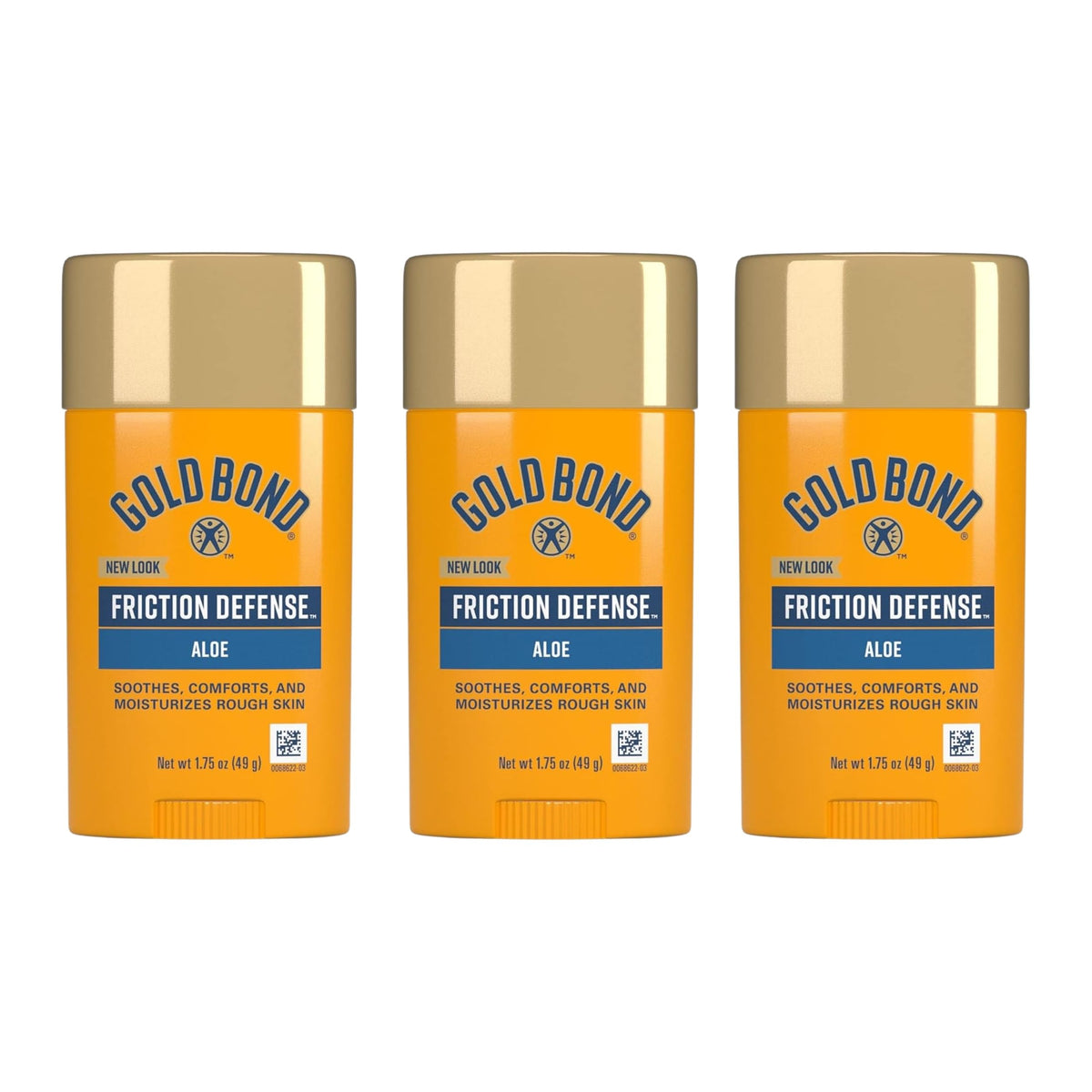 Gold Bond Friction Defense Stick in use for soothing, non-greasy protection.