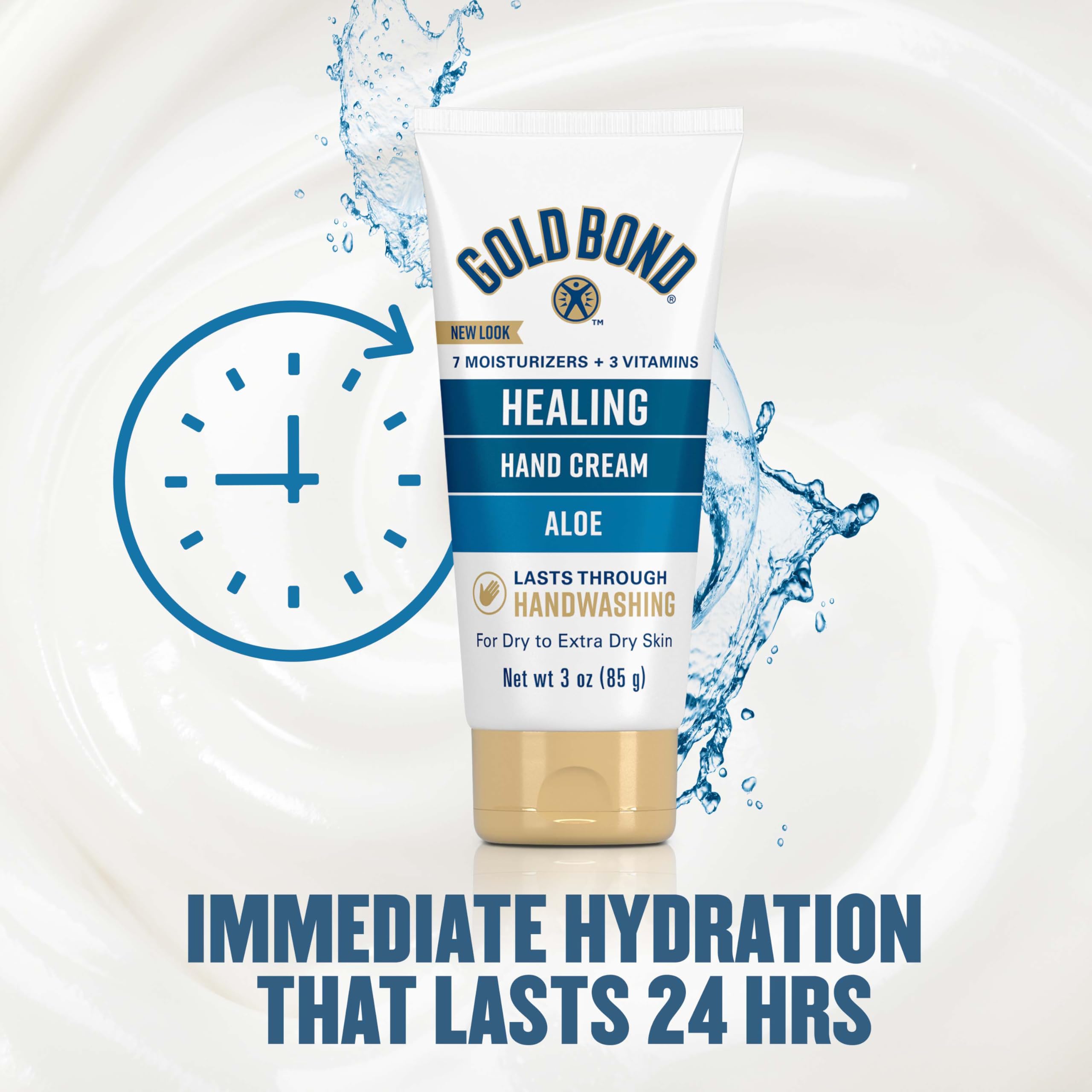 Non-greasy texture of Gold Bond Hand Cream absorbed quickly on skin.