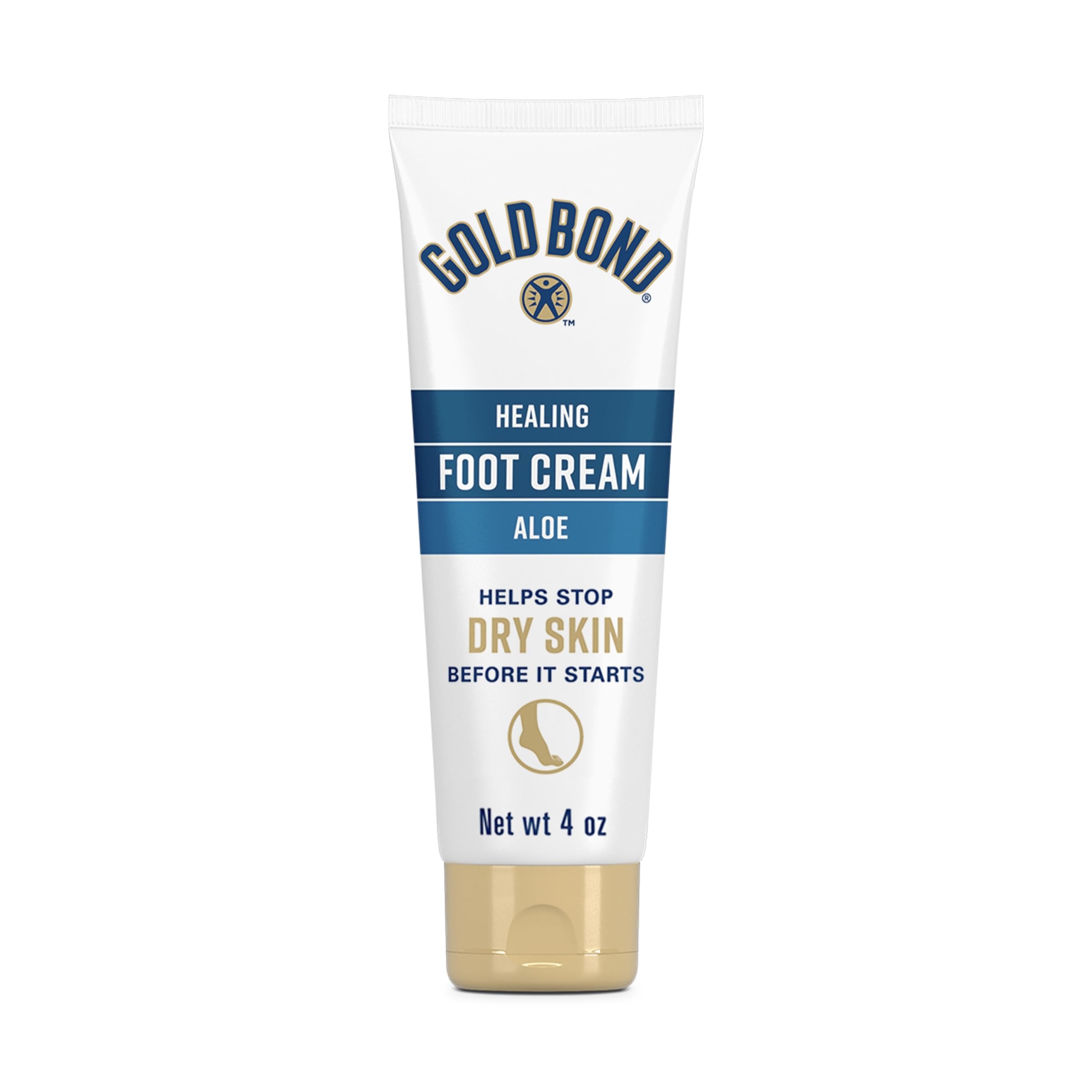 Gold Bond Healing Foot Cream 4 oz tube highlights rich moisture for dry feet
