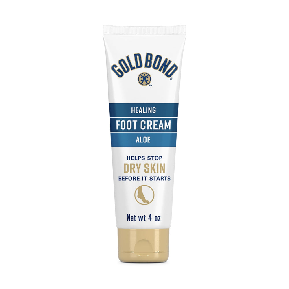Gold Bond Healing Foot Cream 4 oz tube highlights rich moisture for dry feet