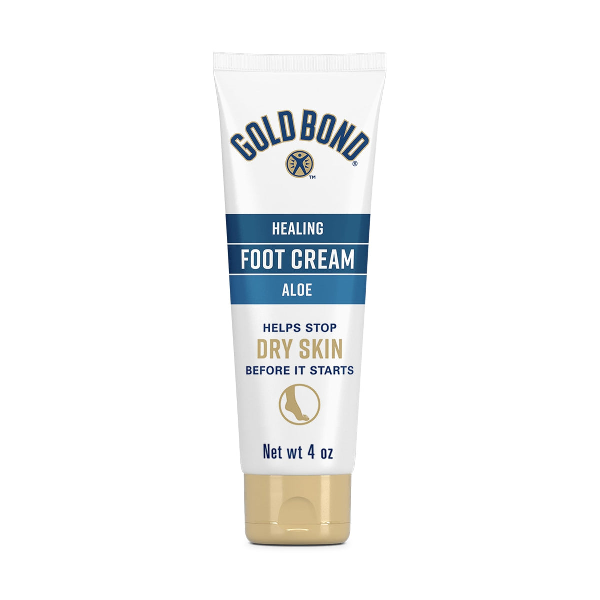 Gold Bond Healing Foot Cream 4 oz tube highlights rich moisture for dry feet