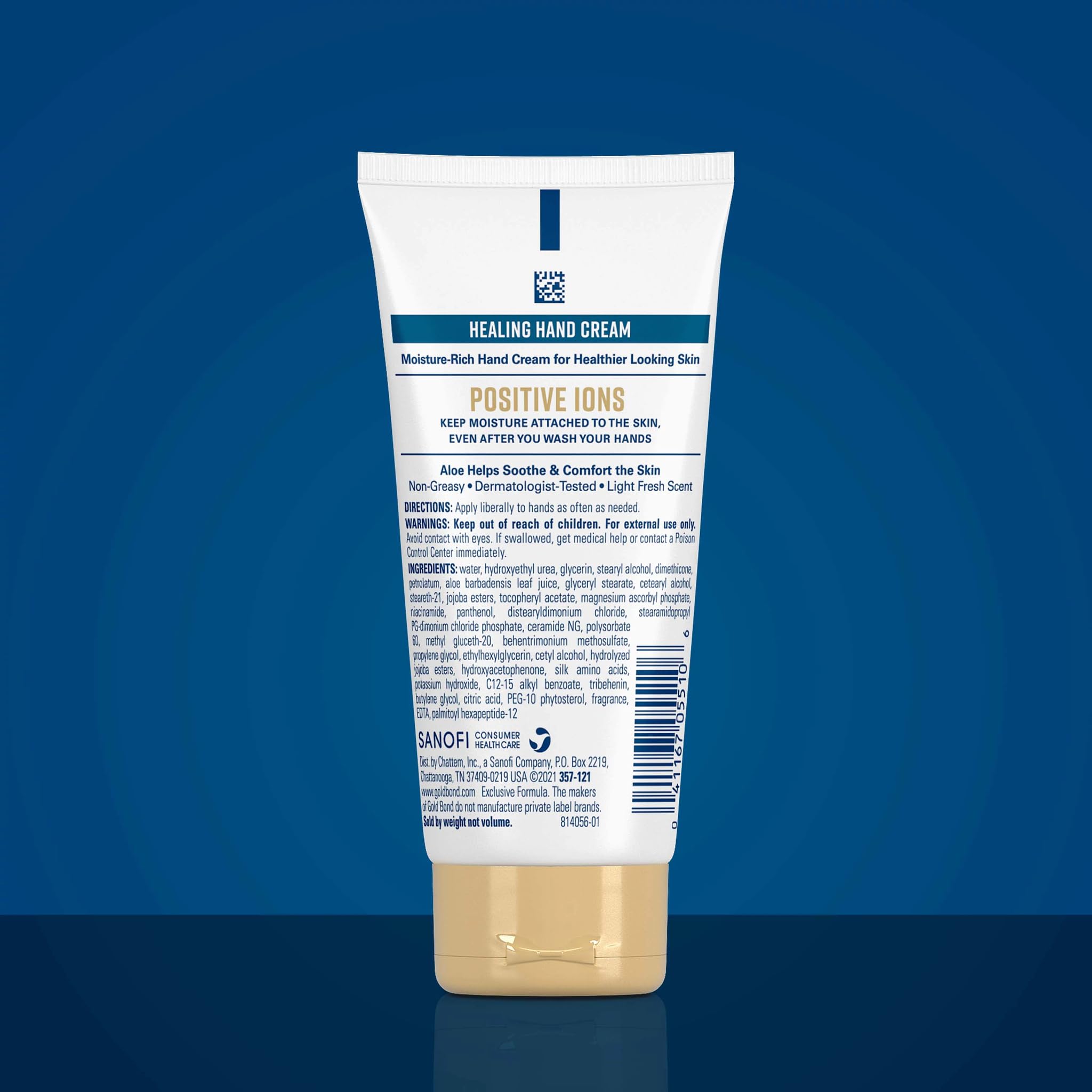 Close-up of Aloe in Gold Bond Hand Cream for nourishing skin.