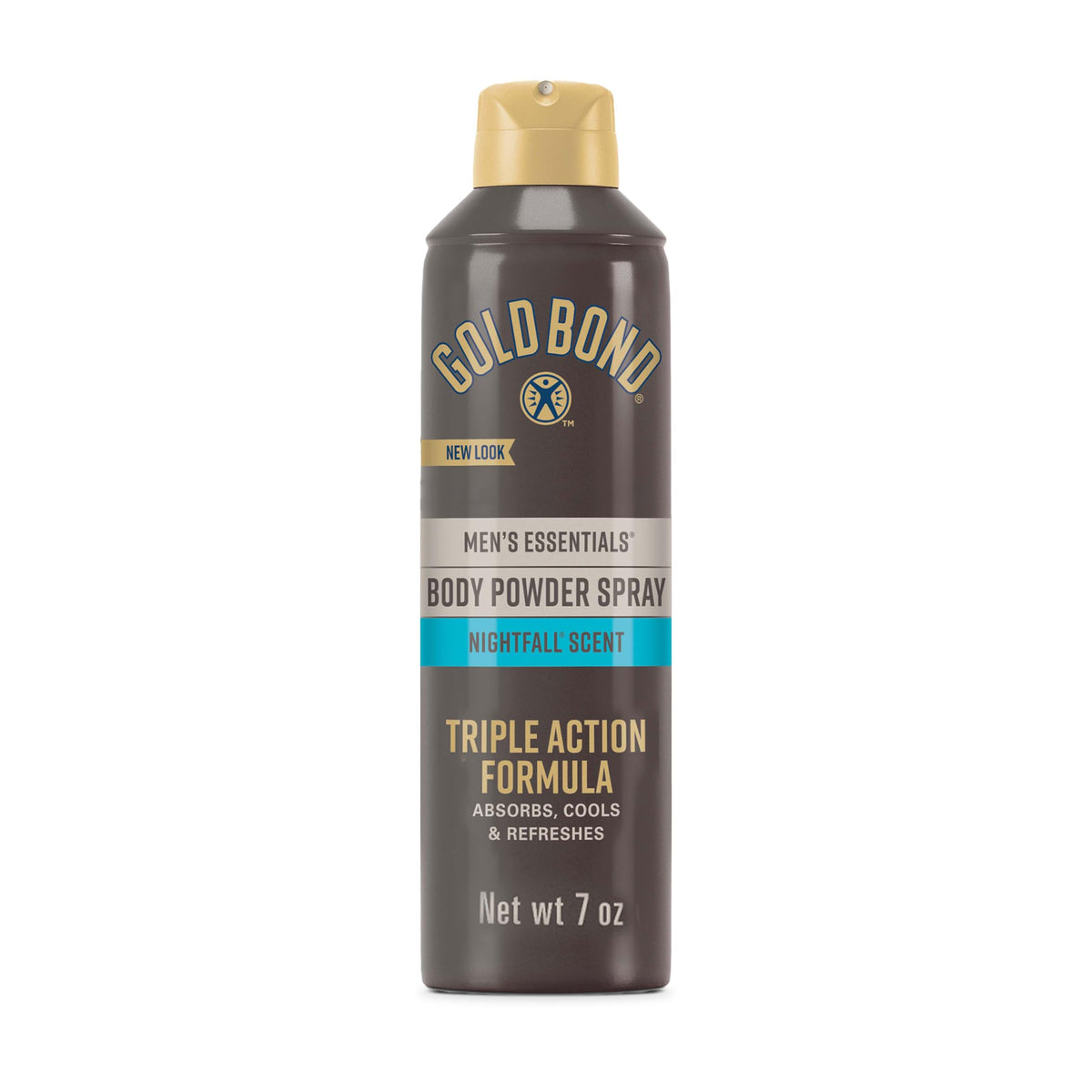 Gold Bond Hombres Essentials Recharge, polvo corporal en spray, sensación fresca y seca.